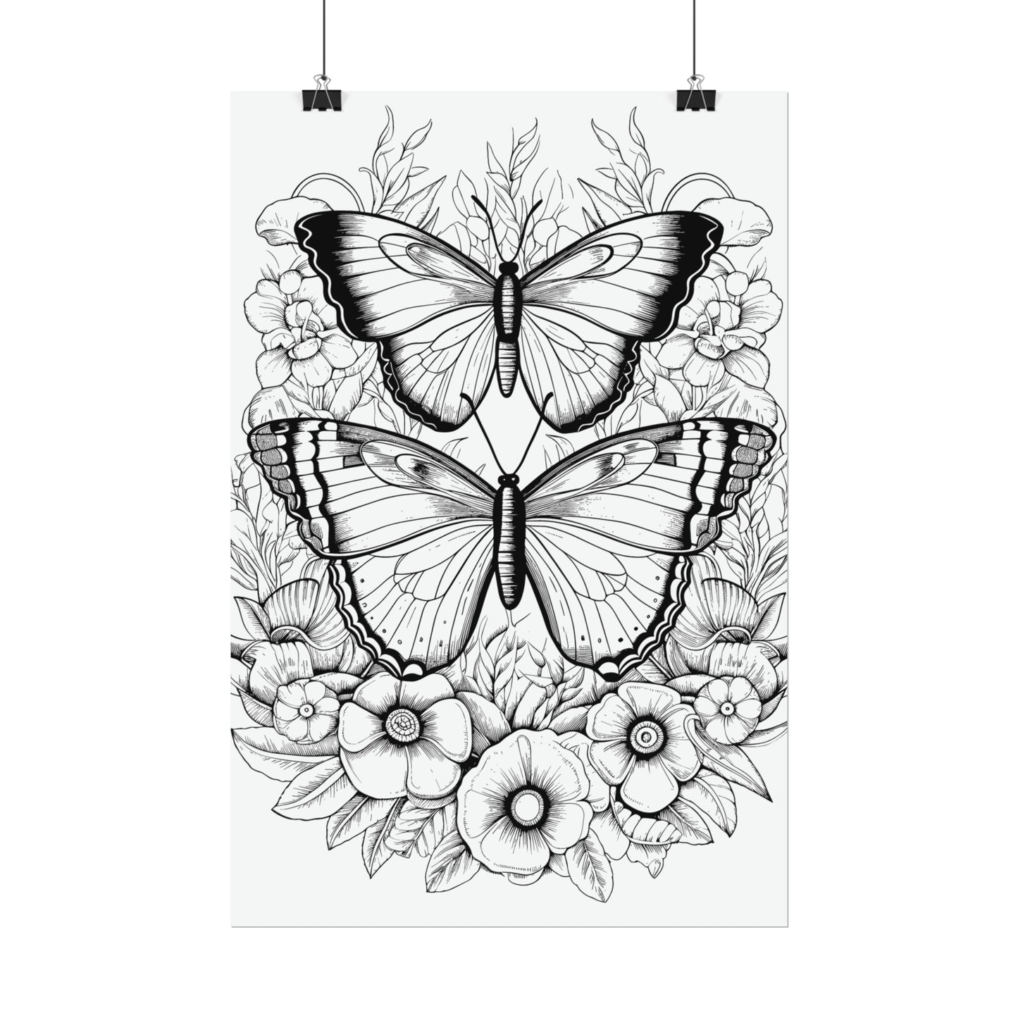 Butterfly Coloring Art Posters