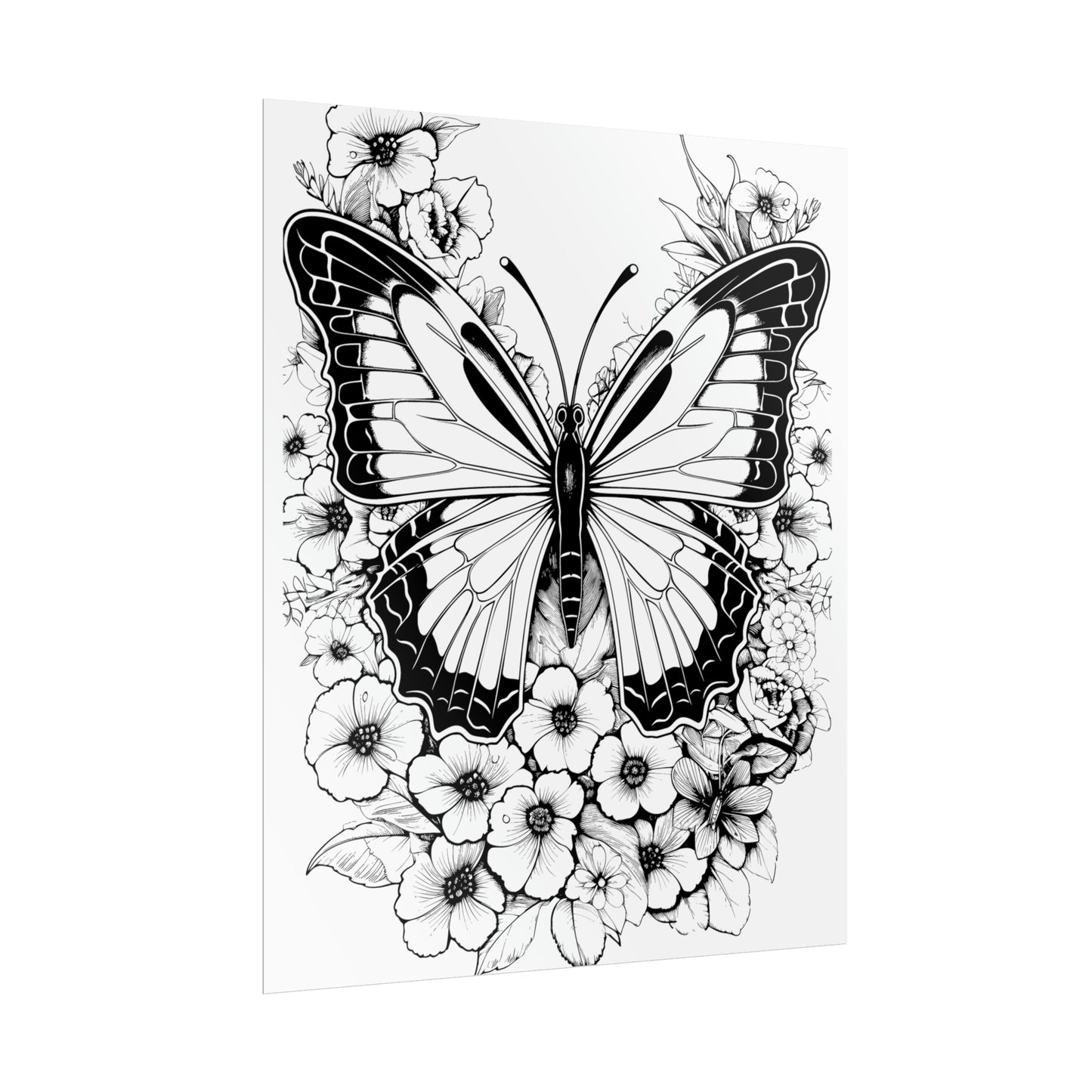 Butterfly Coloring Art Posters