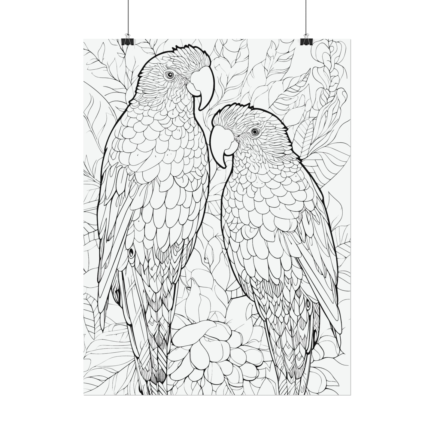 Amazon Parrots Exotic Bird Coloring Art Posters