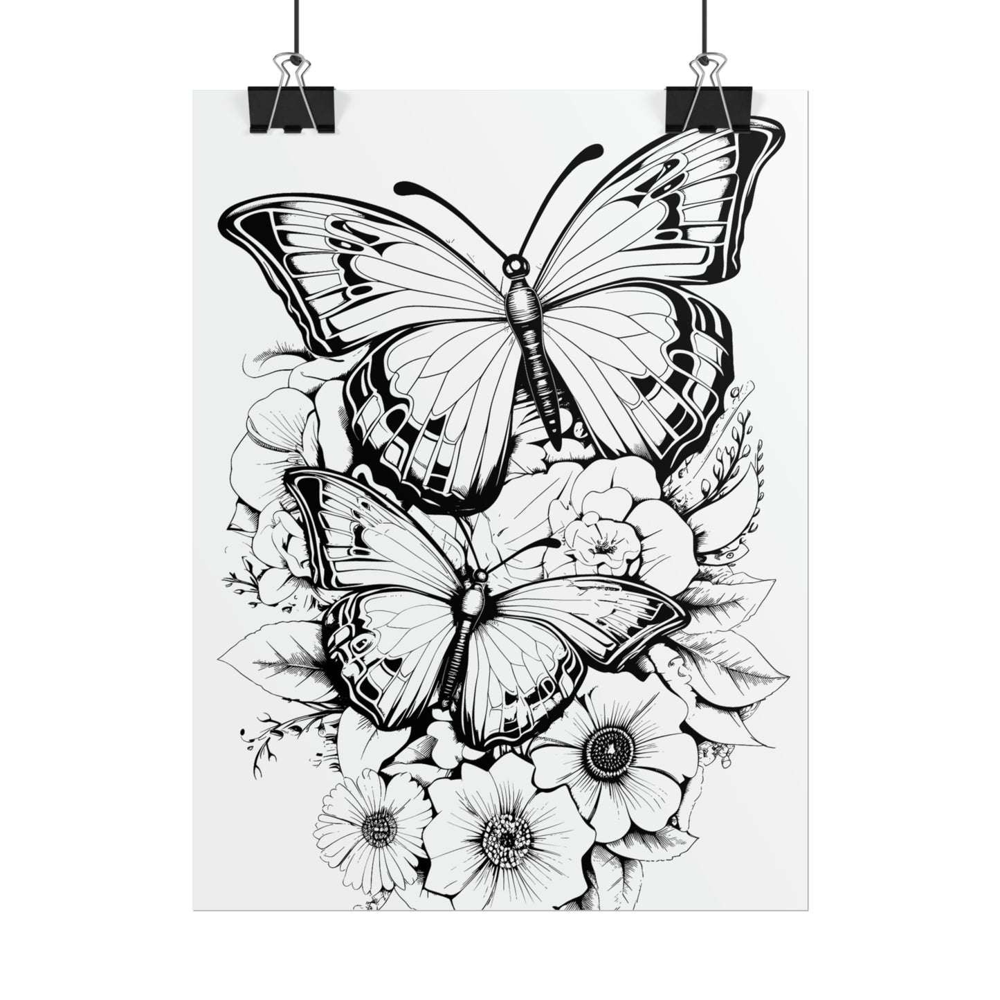 Butterfly Coloring Art Posters