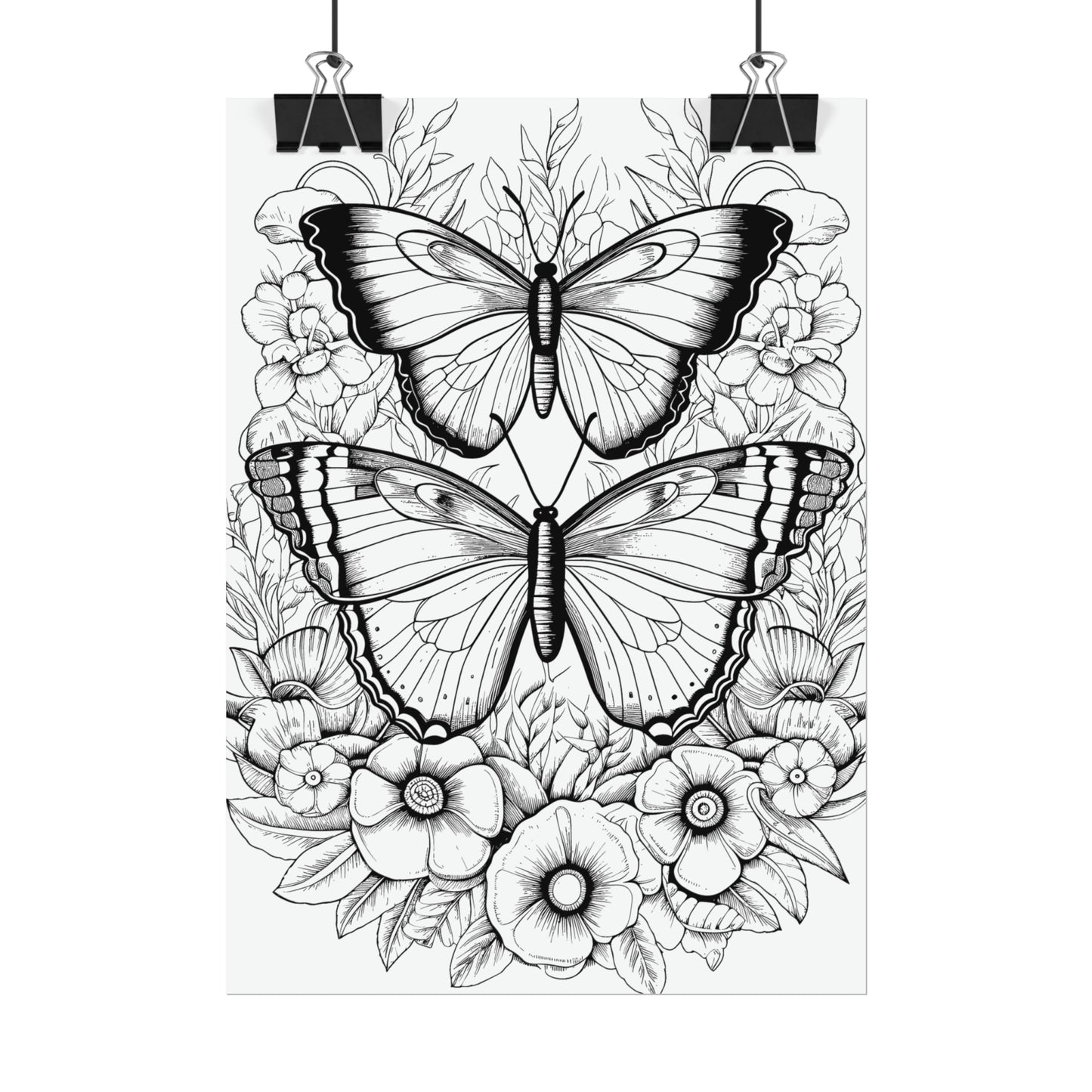 Butterfly Coloring Art Posters