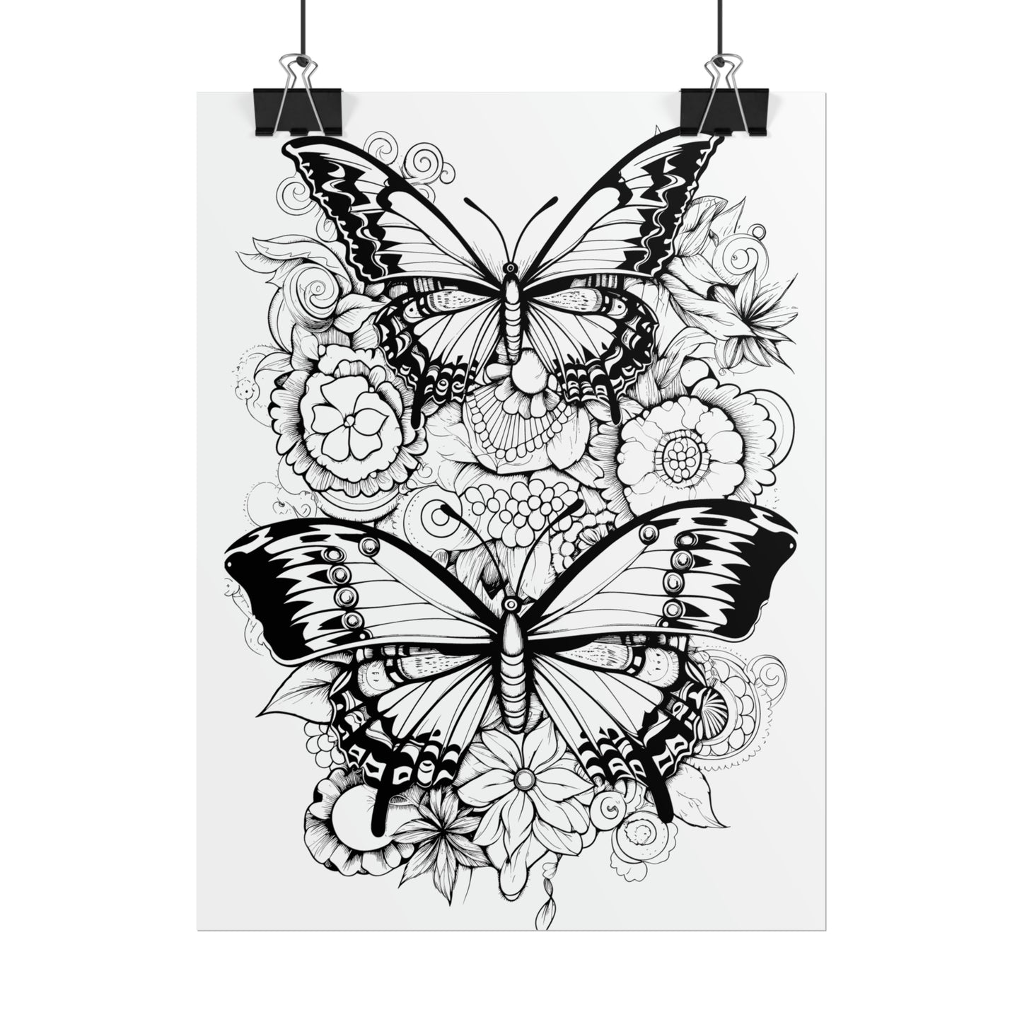 Butterfly Coloring Art Posters