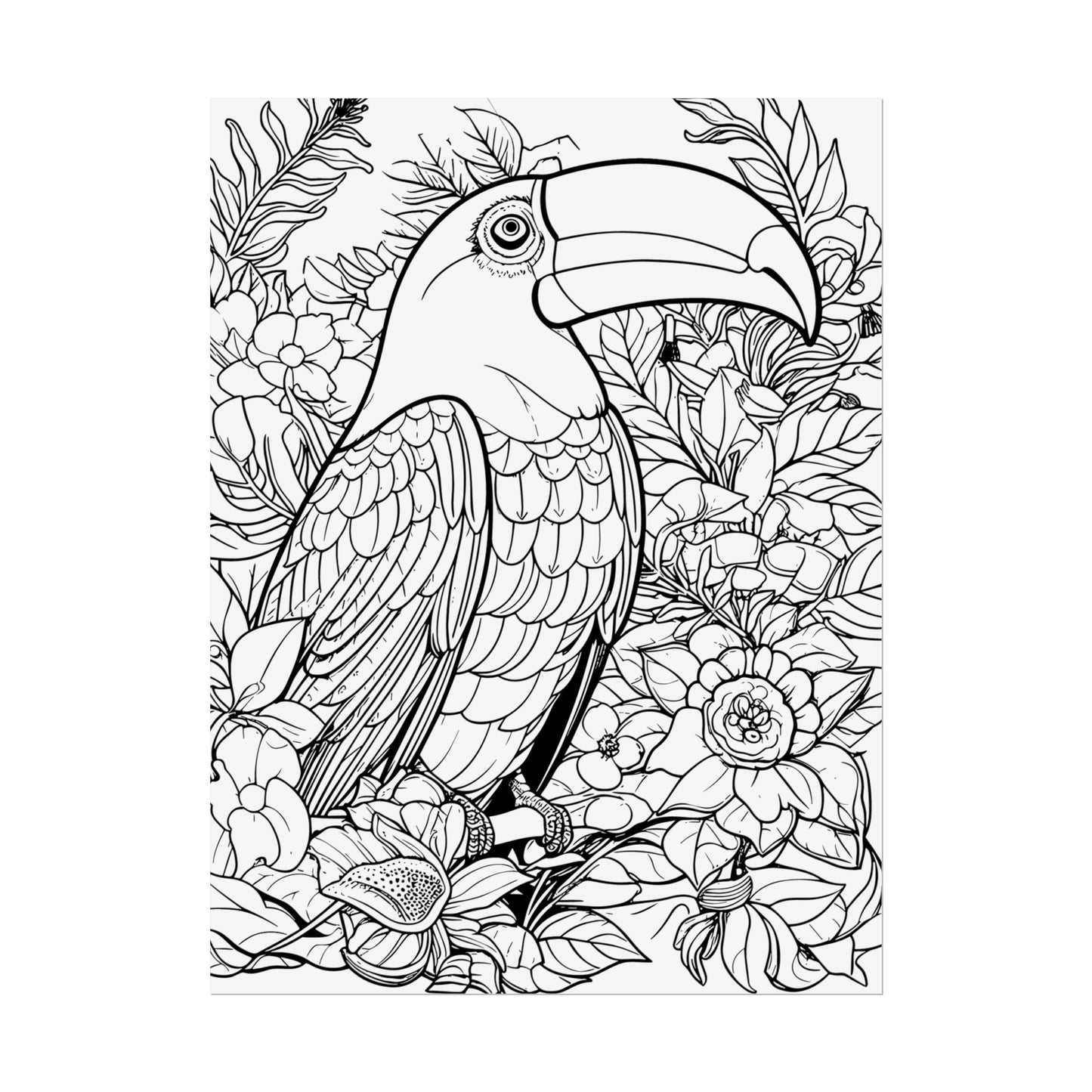 Toucan Exotic Birds Coloring Art Posters