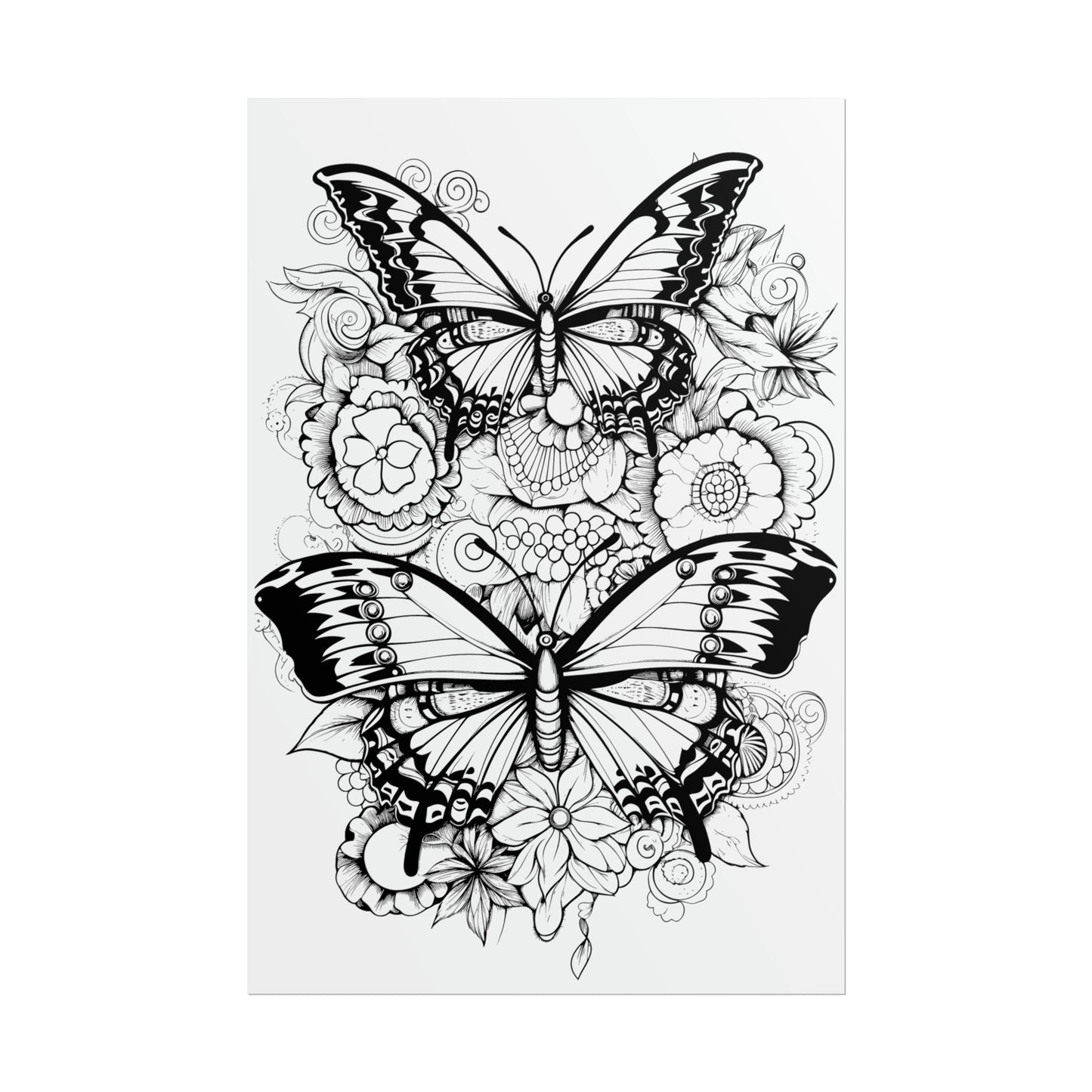 Butterfly Coloring Art Posters