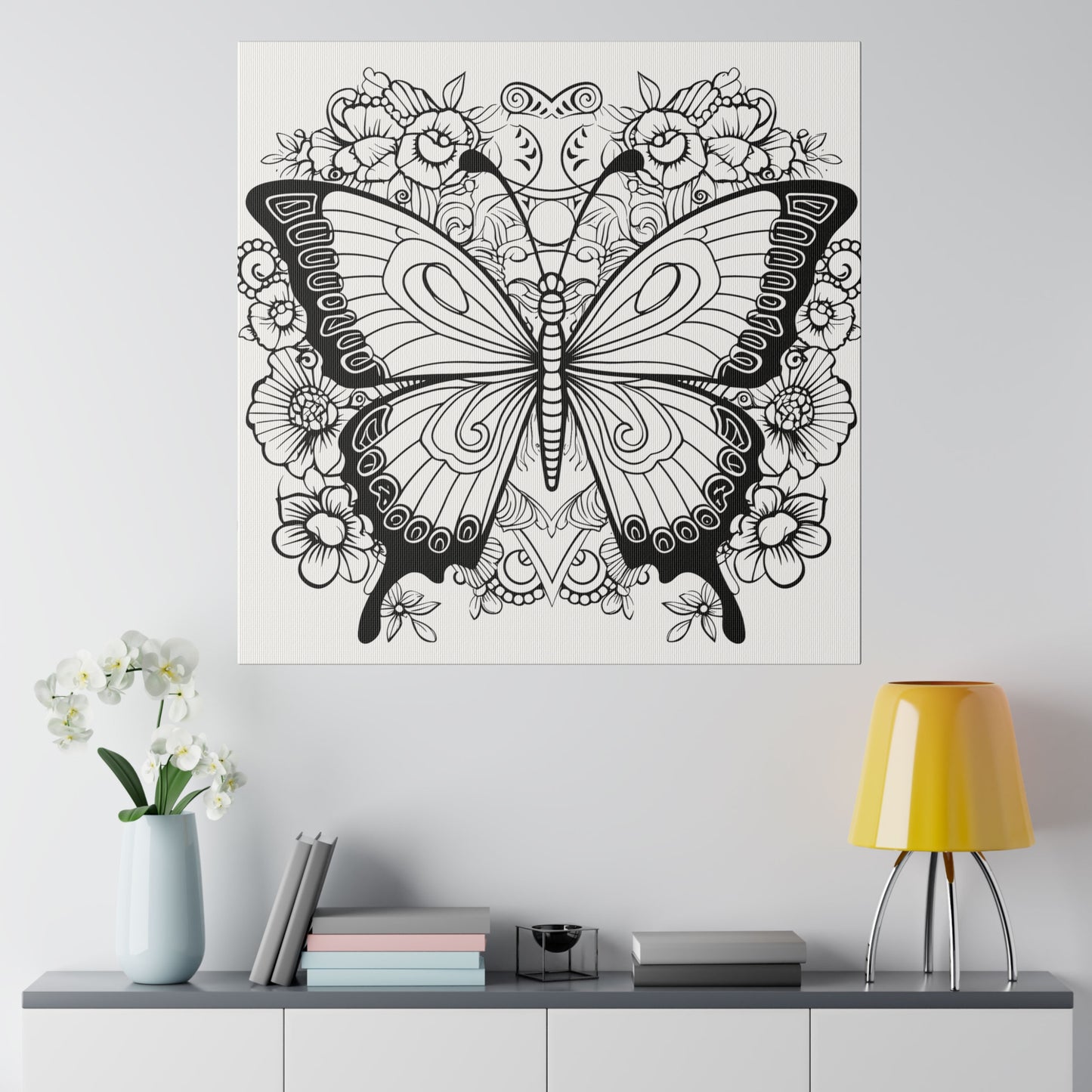 Butterfly Coloring Canvas, Stretched, 0.75"