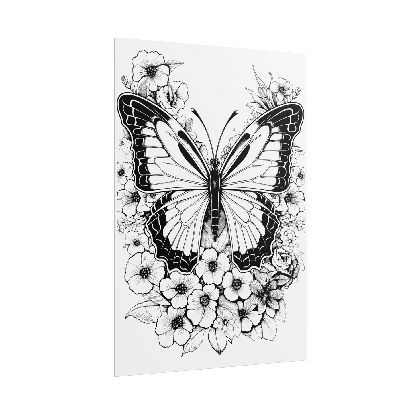 Butterfly Coloring Art Posters