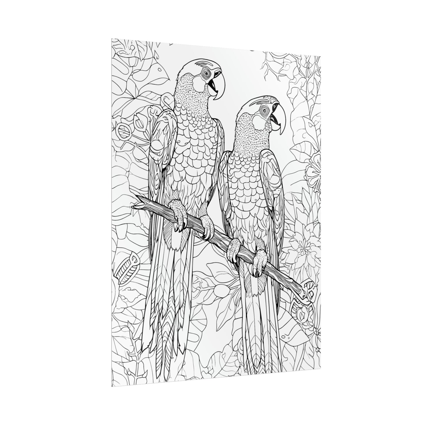 Macaw Parrots Exotic Bird Coloring Art Posters