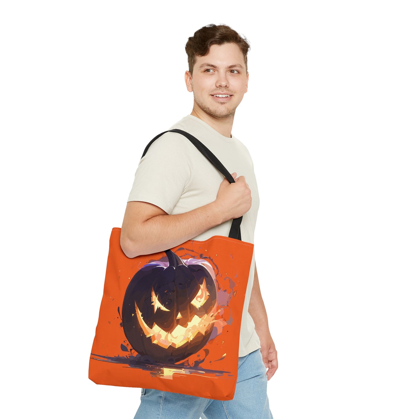 Scary Pumpkin Halloween Tote Bag (AOP)