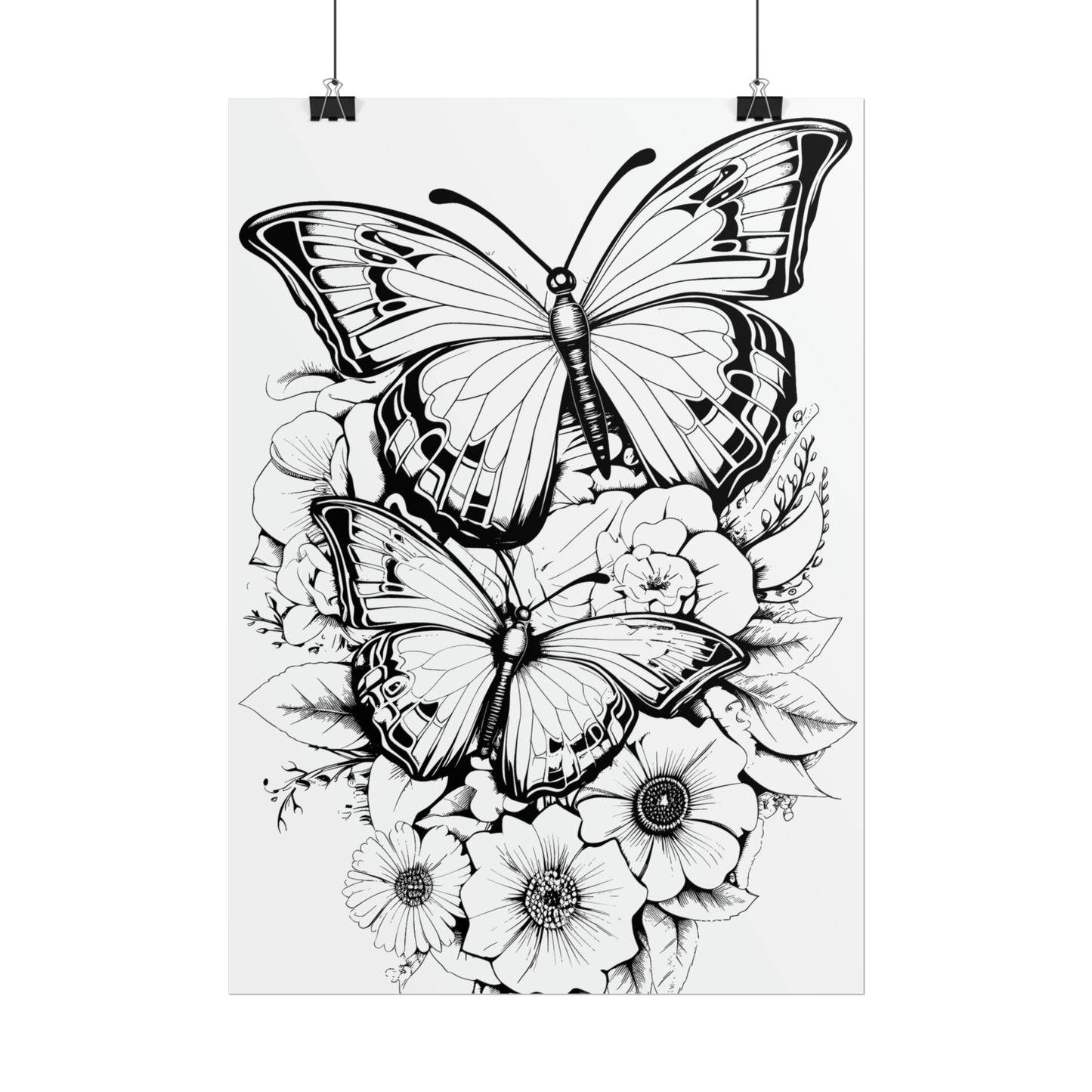 Butterfly Coloring Art Posters