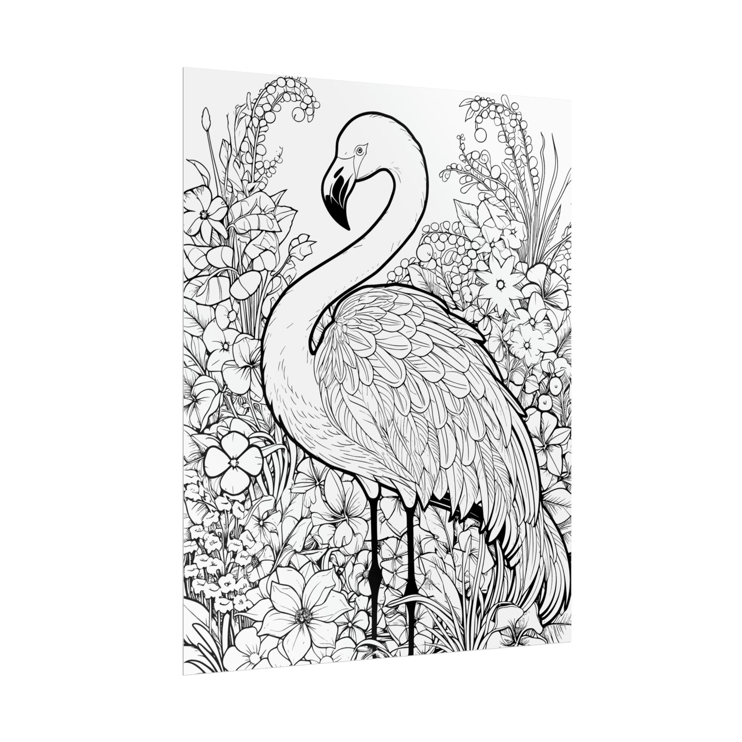 Flamingo Exotic Bird Coloring Art Posters