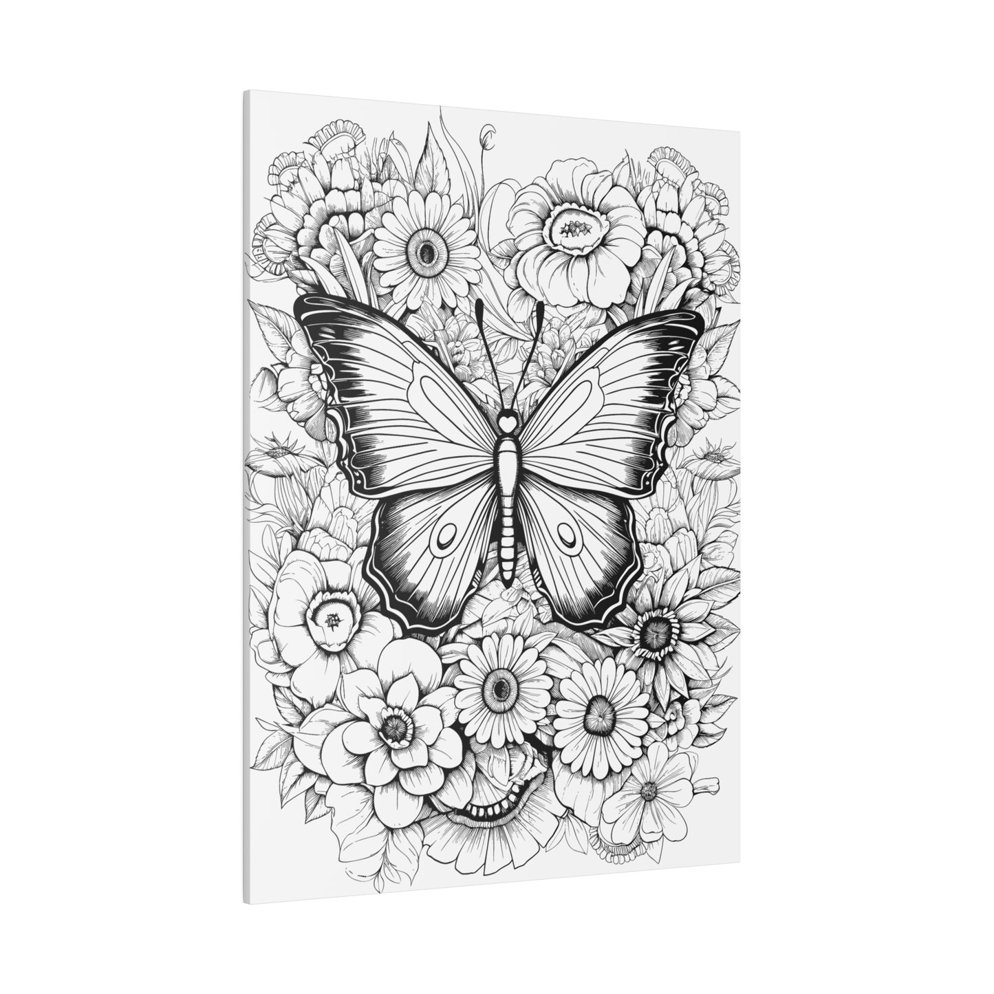 Butterfly Coloring Canvas, Stretched, 0.75"