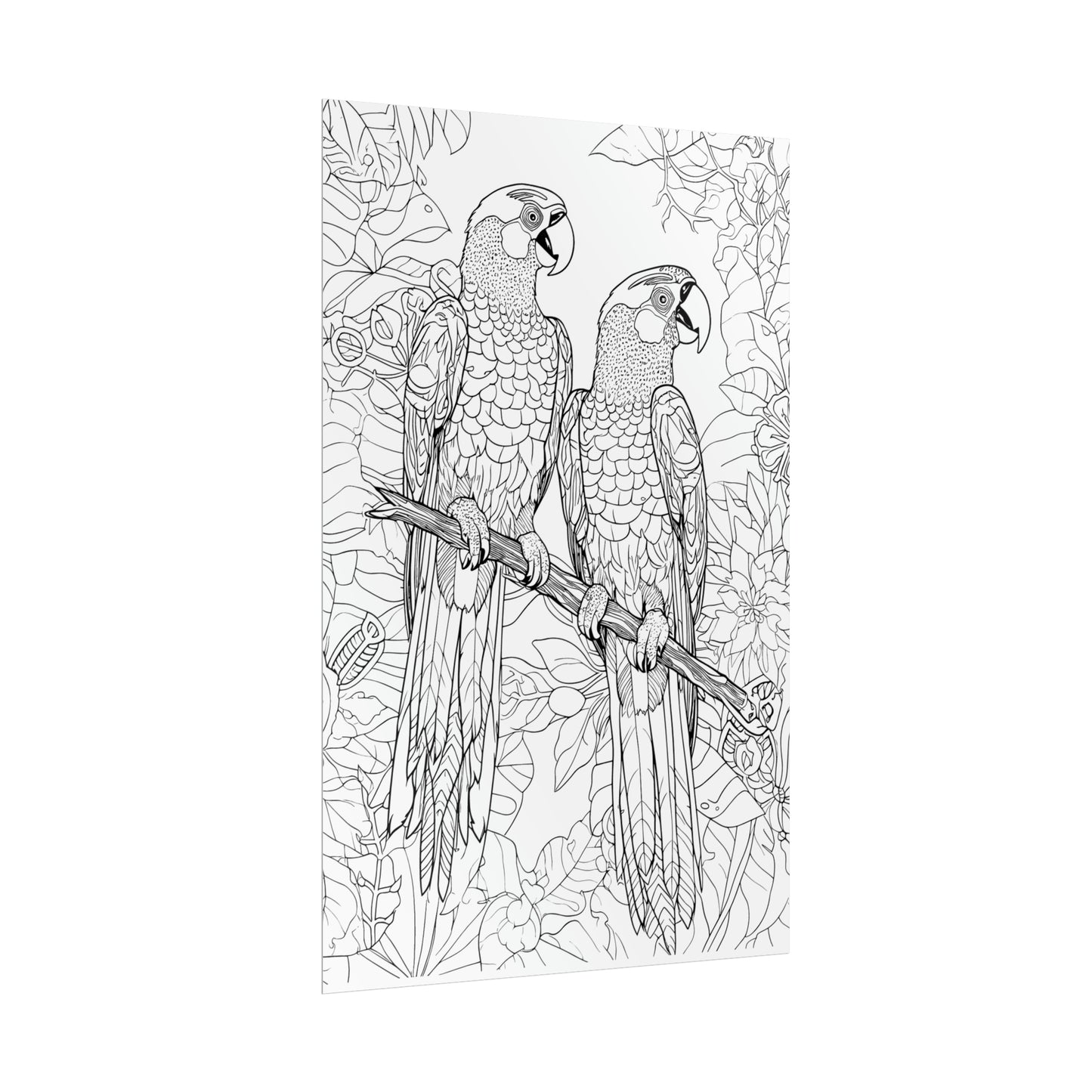 Macaw Parrots Exotic Bird Coloring Art Posters