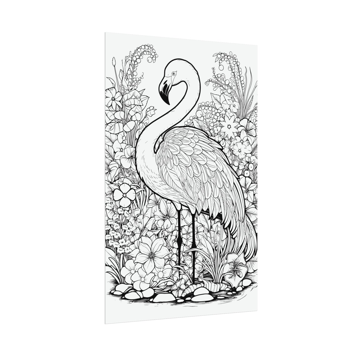 Flamingo Exotic Bird Coloring Art Posters