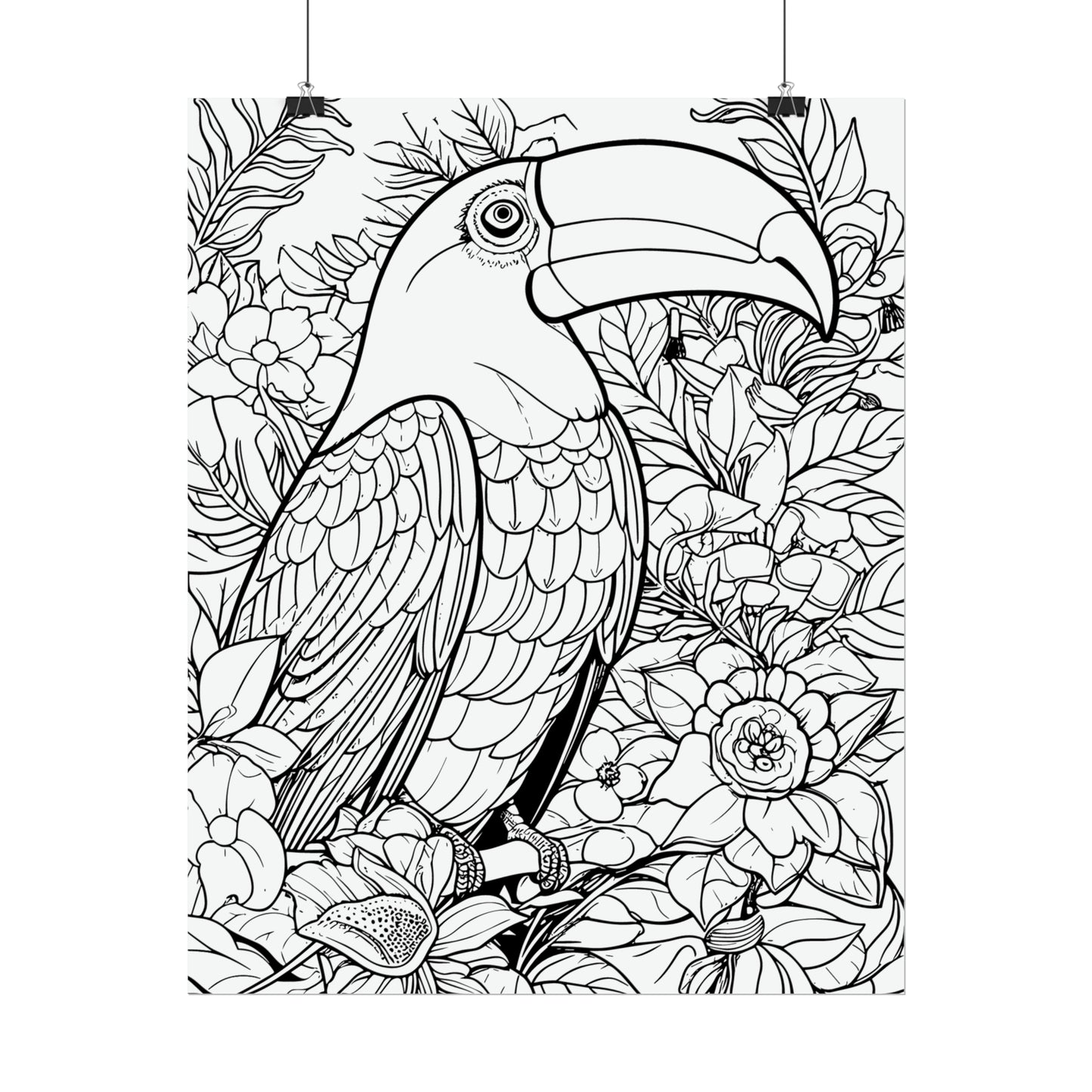 Toucan Exotic Birds Coloring Art Posters