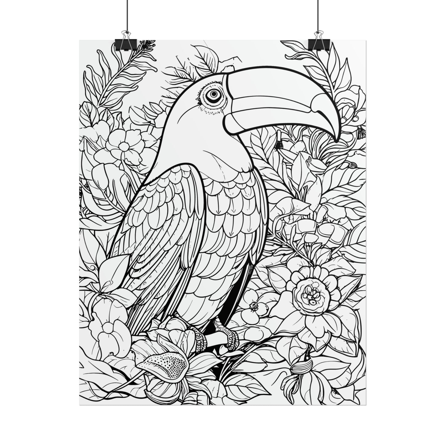 Toucan Exotic Birds Coloring Art Posters