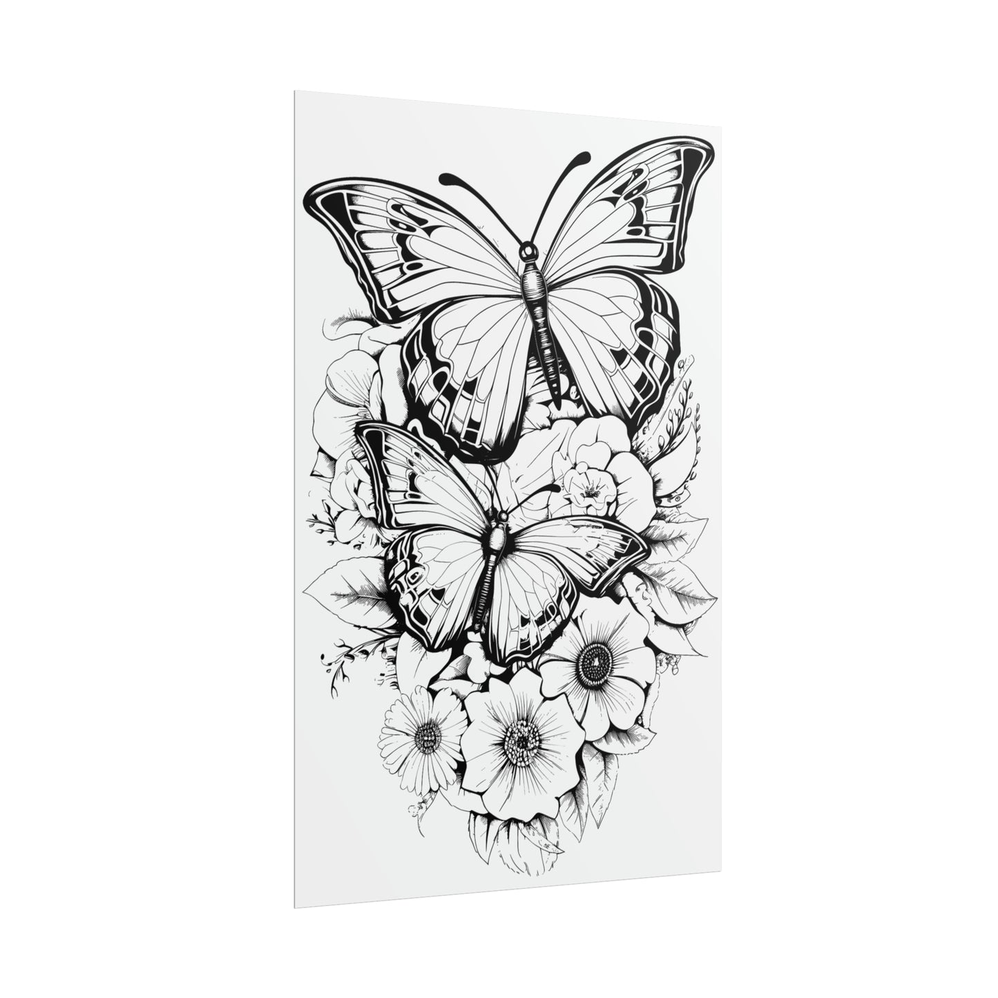 Butterfly Coloring Art Posters