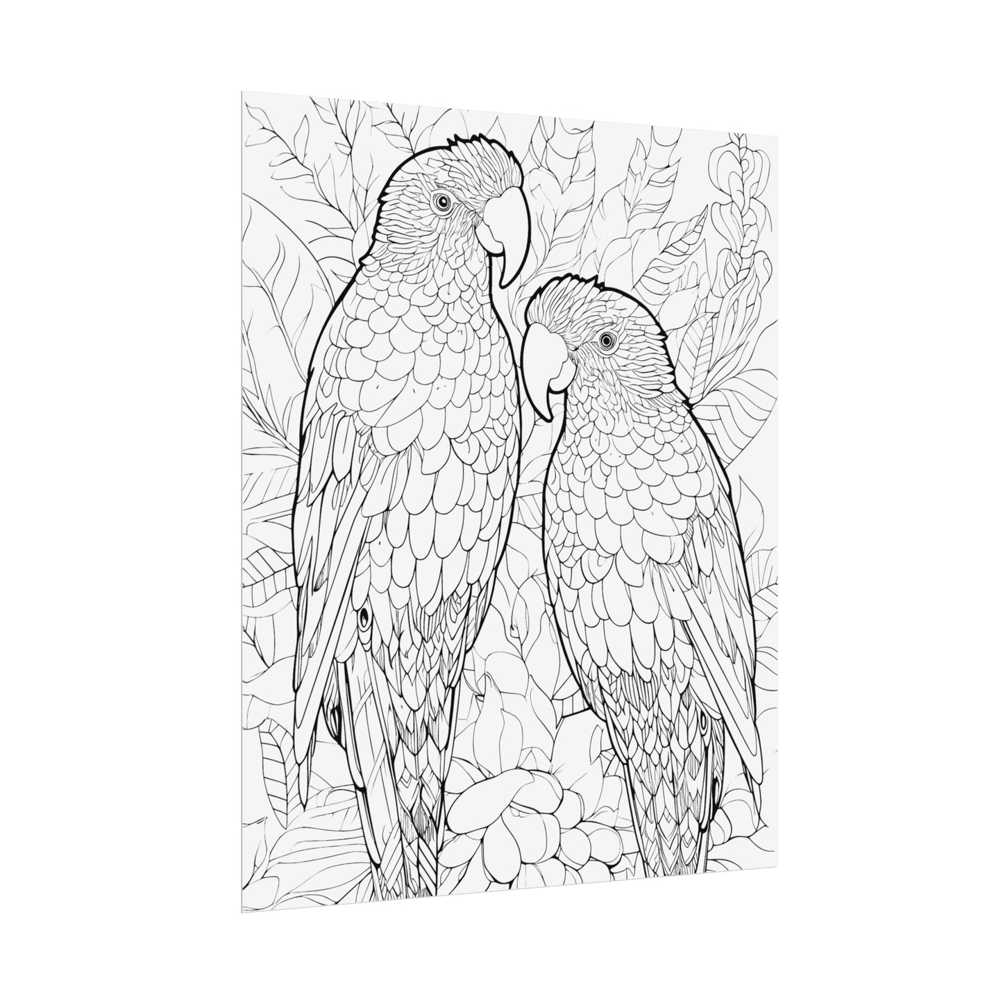 Amazon Parrots Exotic Bird Coloring Art Posters