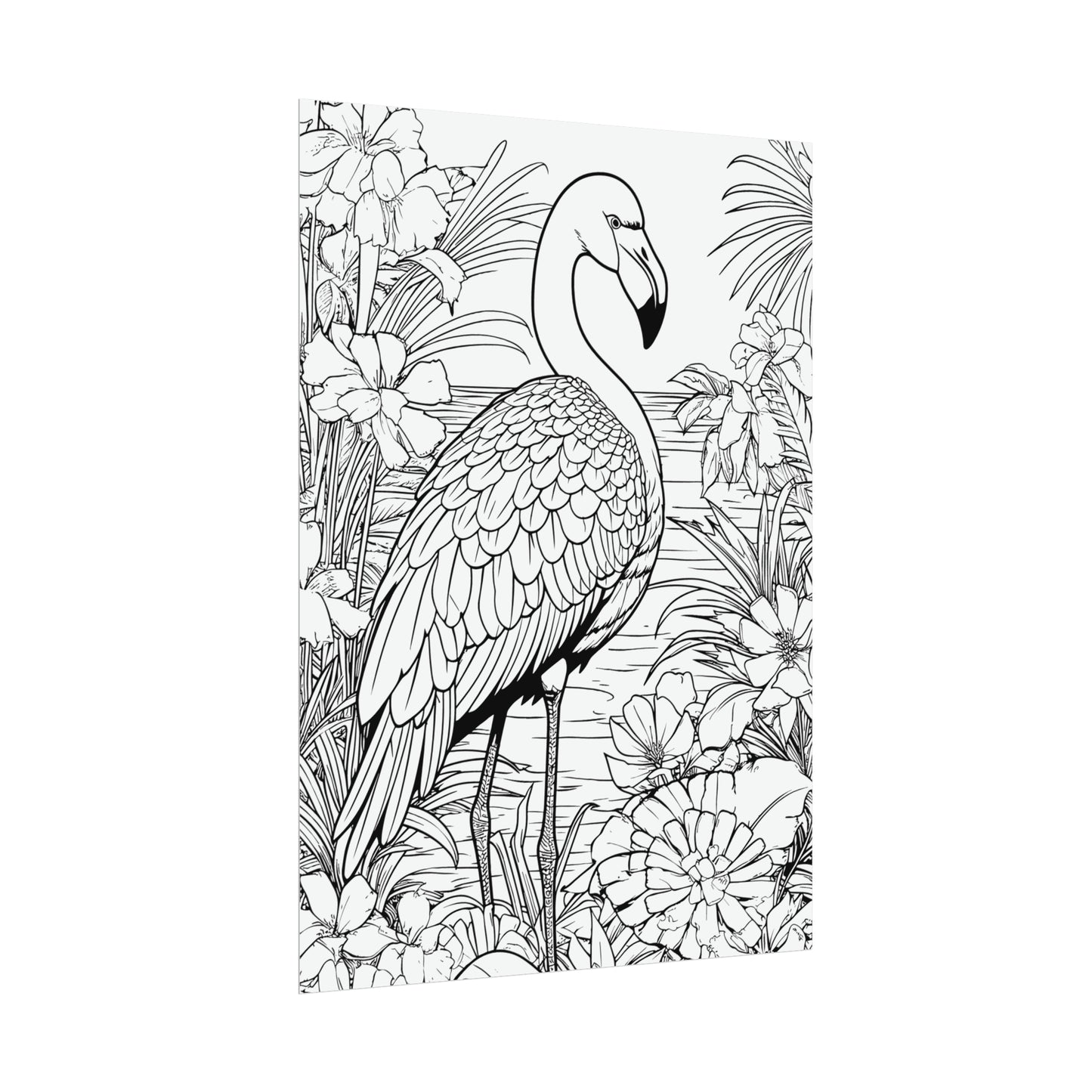 Flamingo Exotic Bird Coloring Art Posters