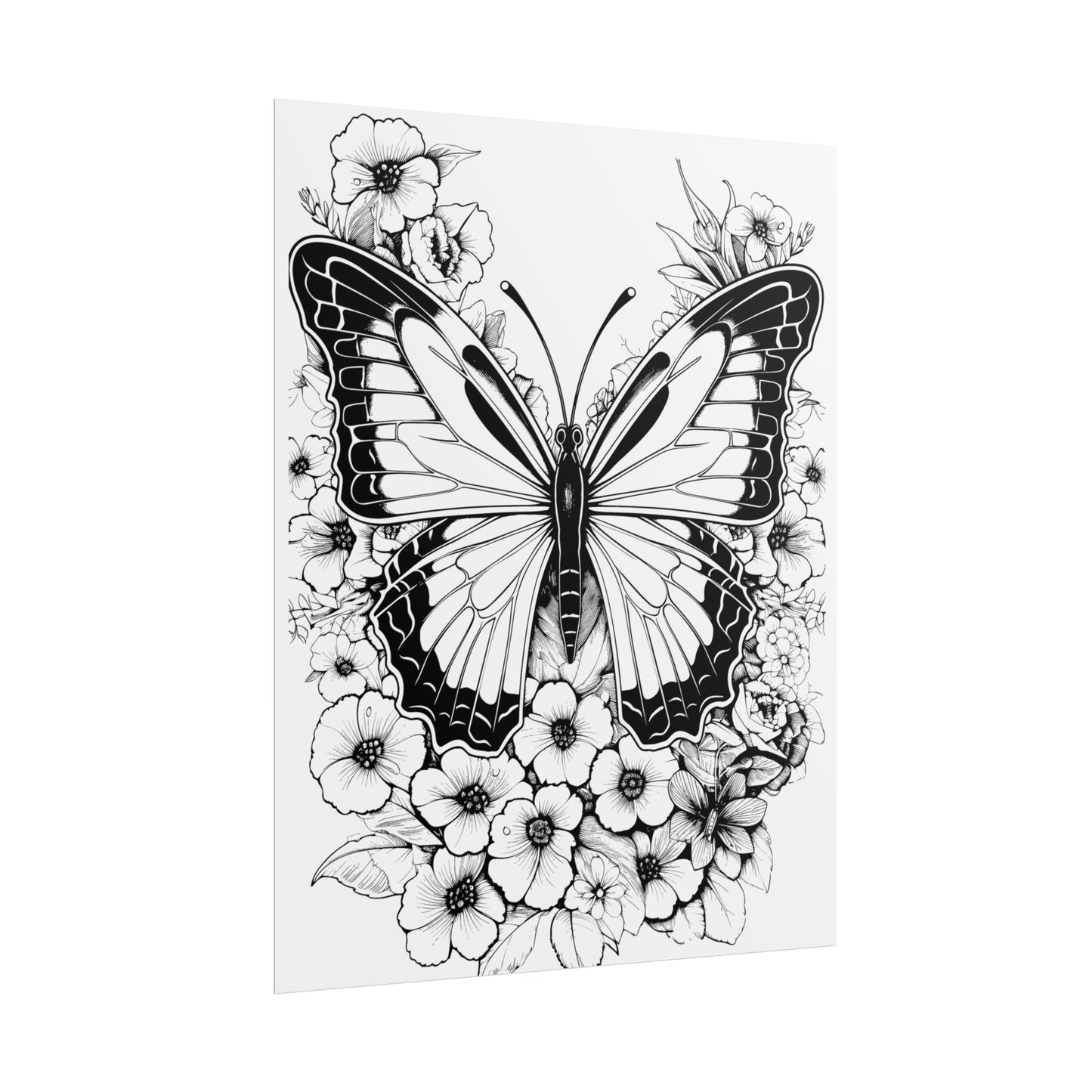 Butterfly Coloring Art Posters