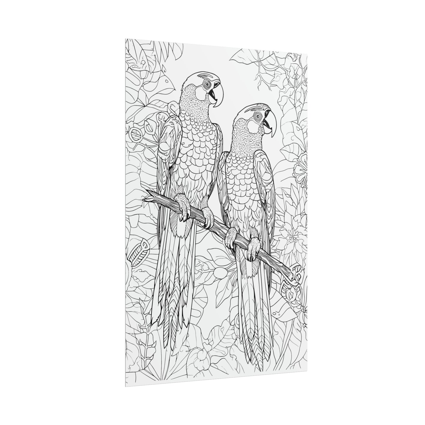 Macaw Parrots Exotic Bird Coloring Art Posters