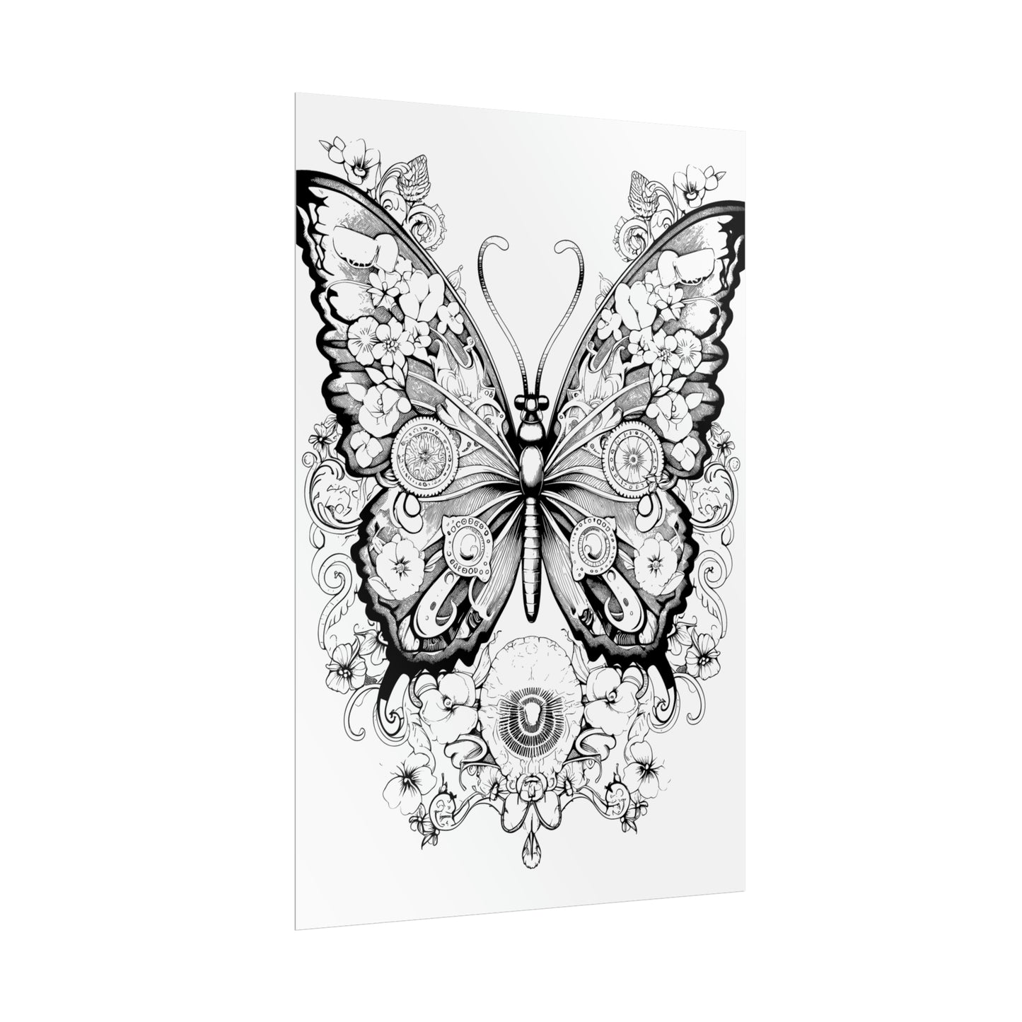 Butterfly Coloring Art Posters