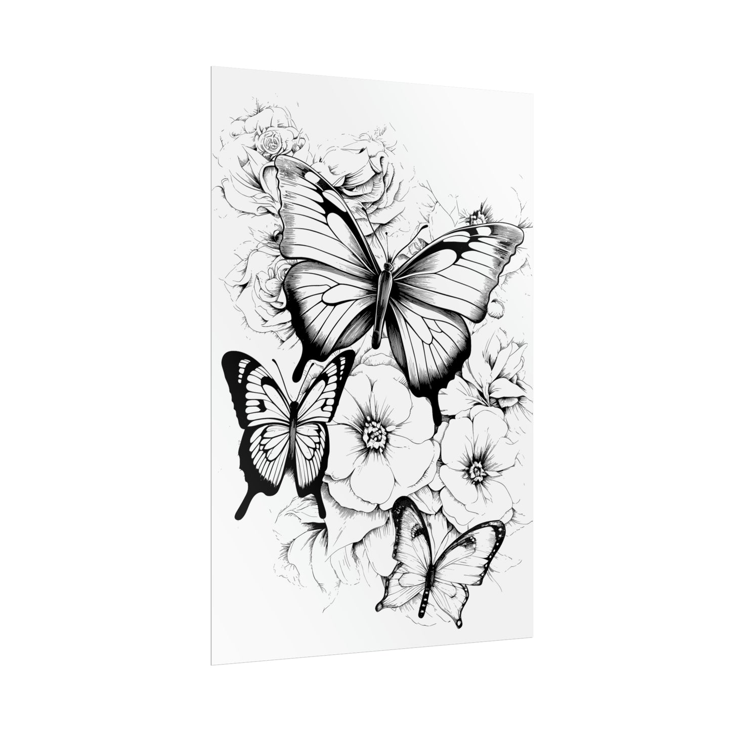 Butterfly Coloring Art Posters