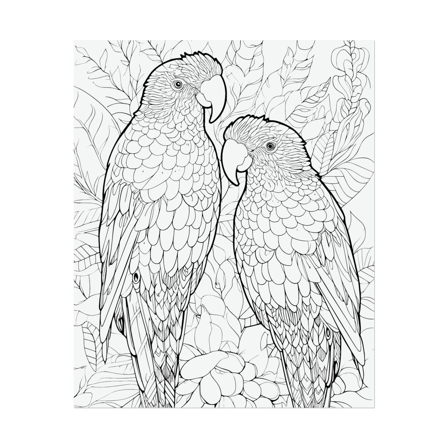 Amazon Parrots Exotic Bird Coloring Art Posters