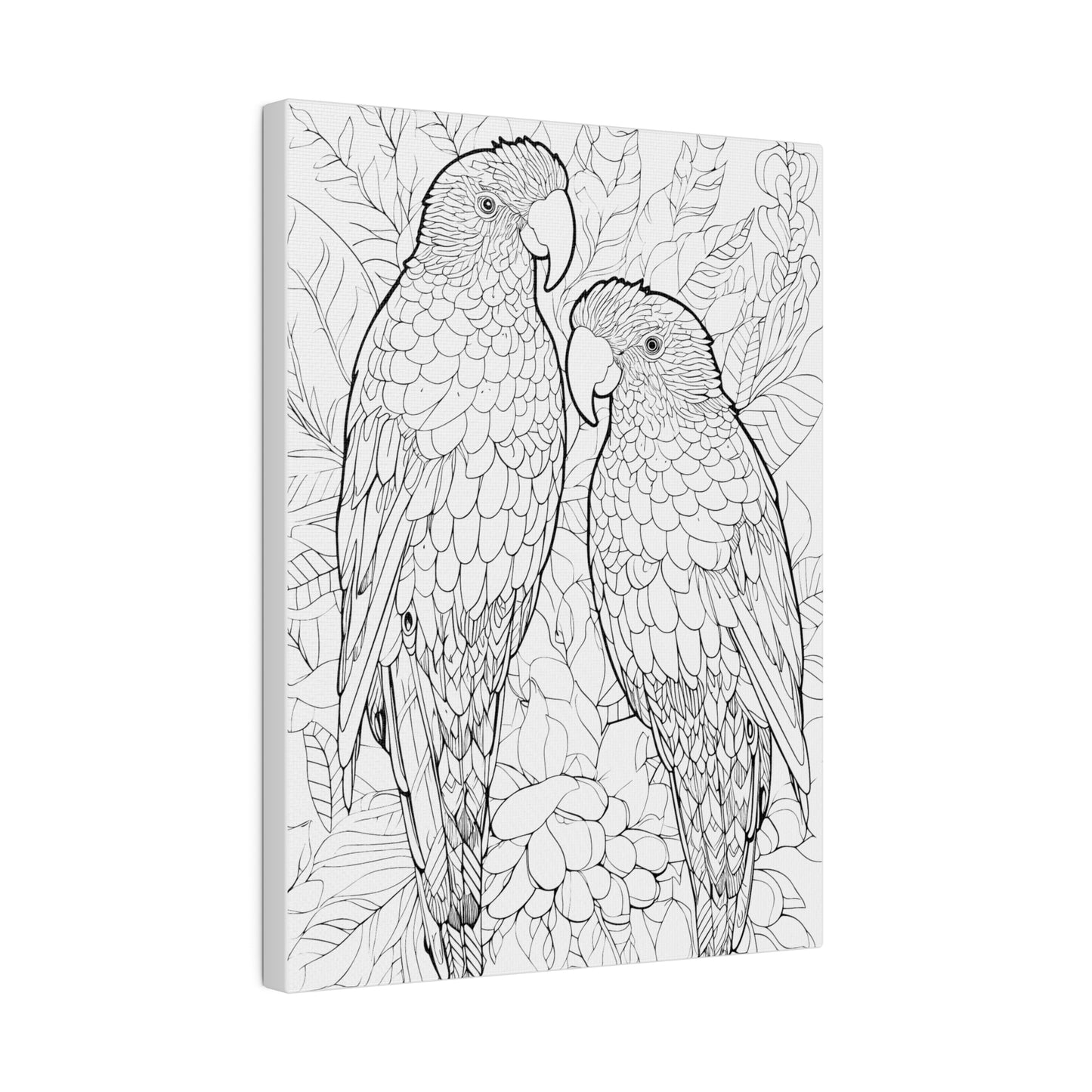 Amazon Parrots Coloring Canvas, Stretched, 0.75"