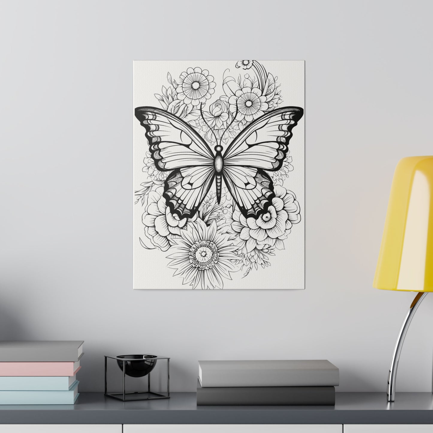 Butterfly Coloring Canvas, Stretched, 0.75"