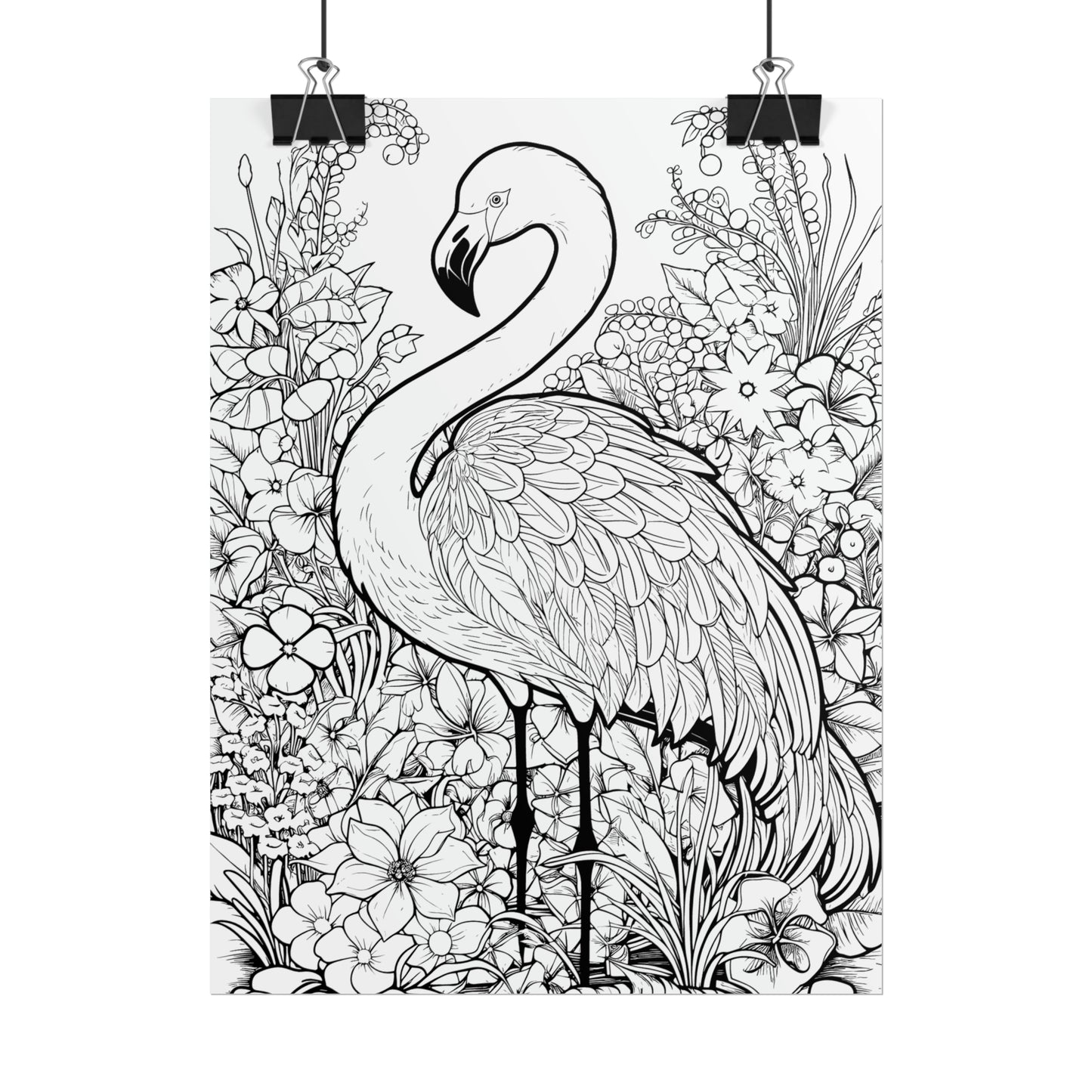 Flamingo Exotic Bird Coloring Art Posters