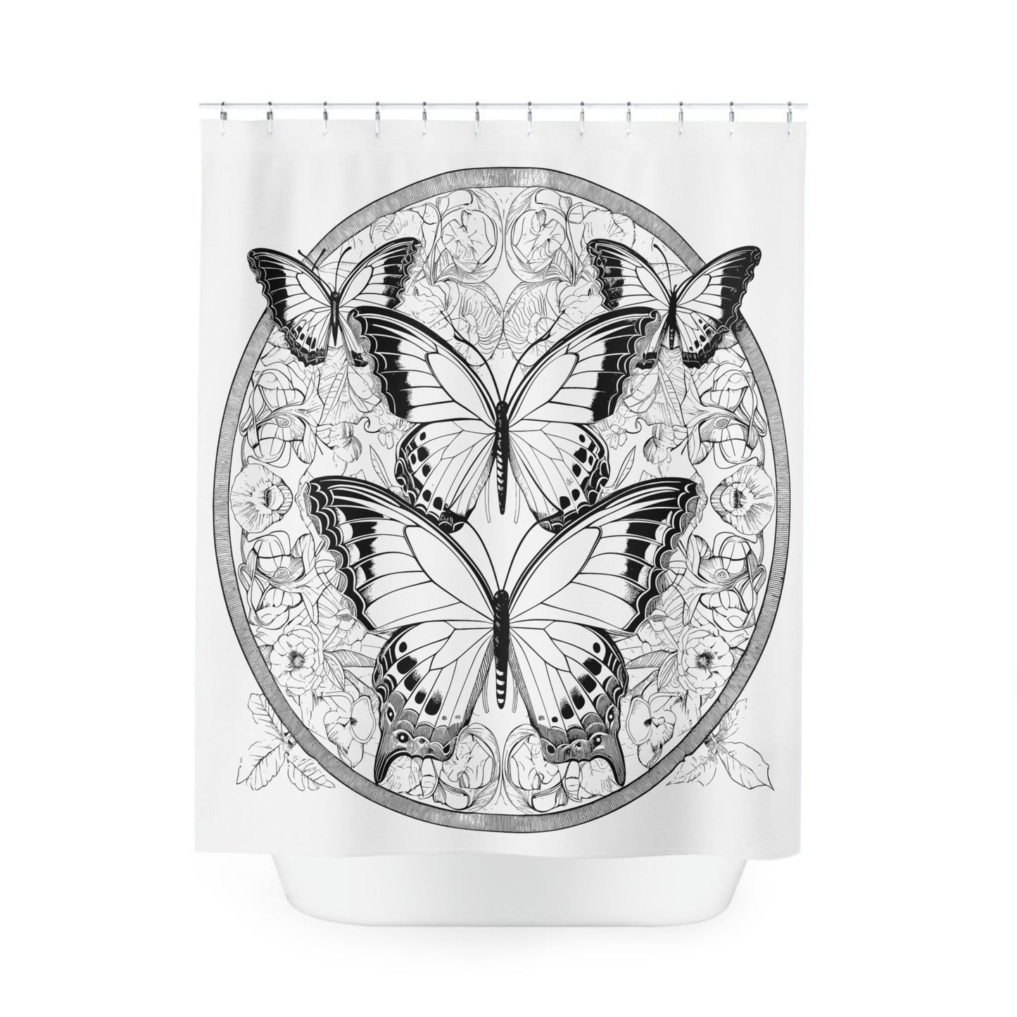 Butterfly Pen & Ink Art Shower Curtain