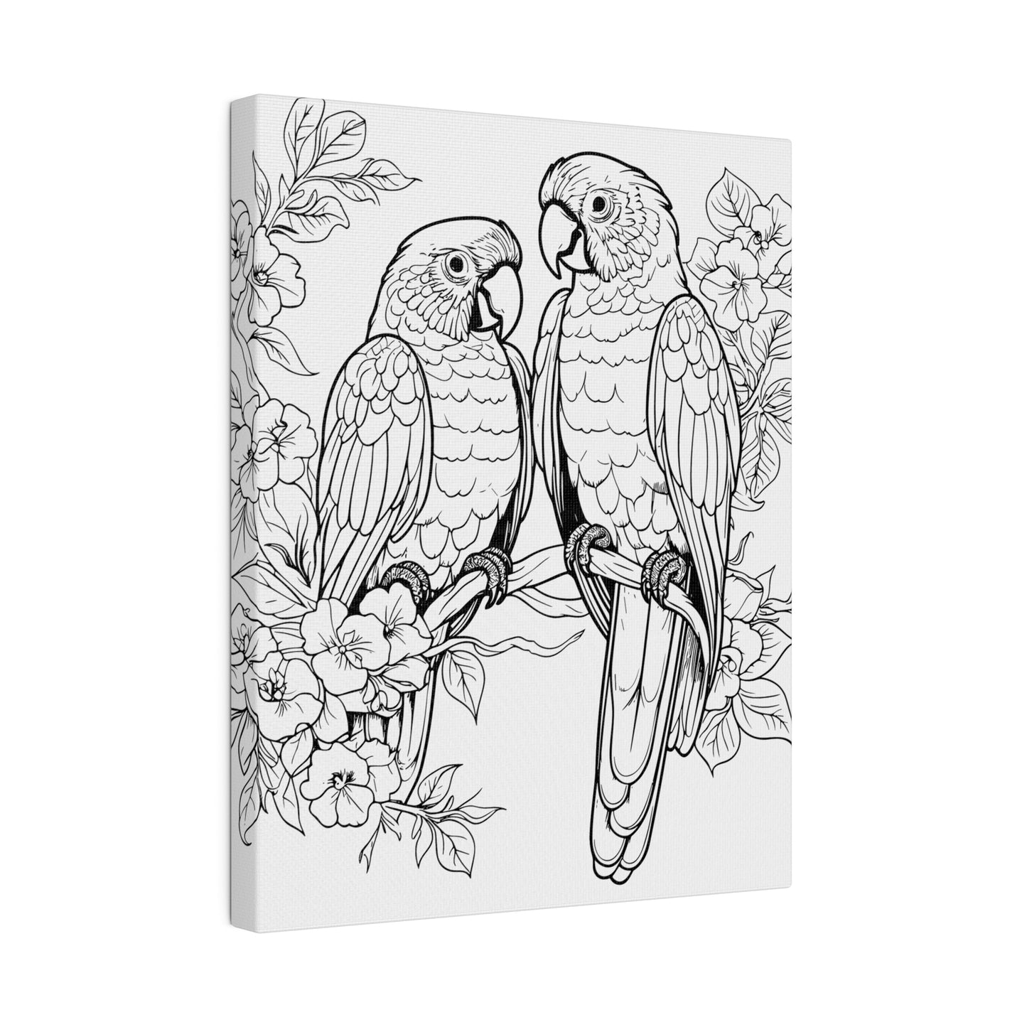 Lovebirds Coloring Canvas, Stretched, 0.75"