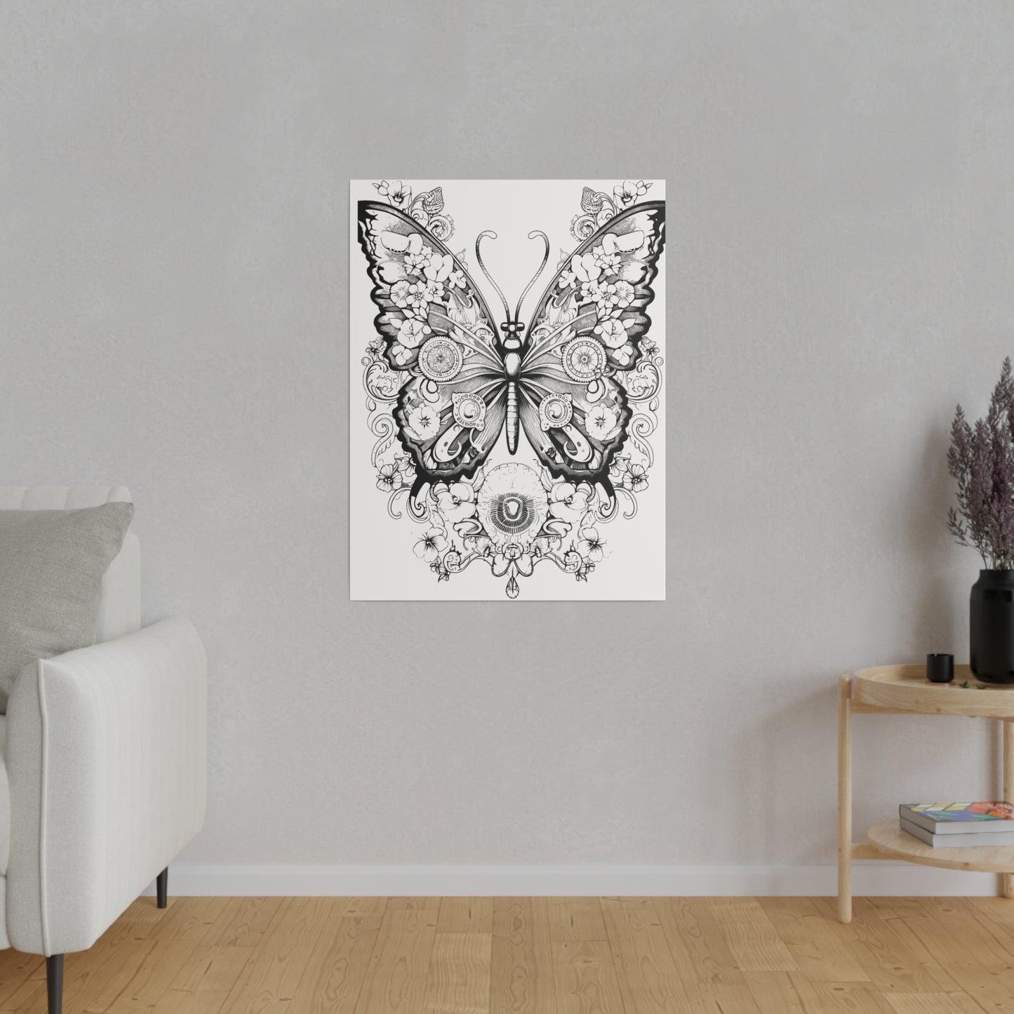 Butterfly Coloring Canvas, Stretched, 0.75"