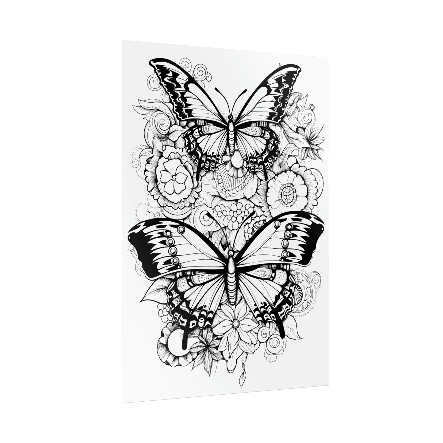 Butterfly Coloring Art Posters