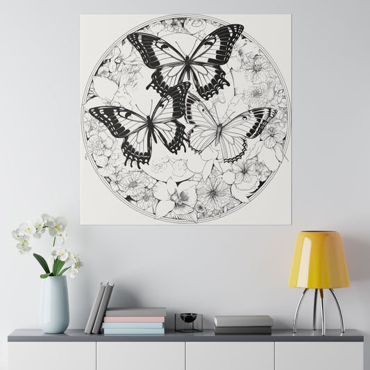 Butterfly Coloring Canvas, Stretched, 0.75"