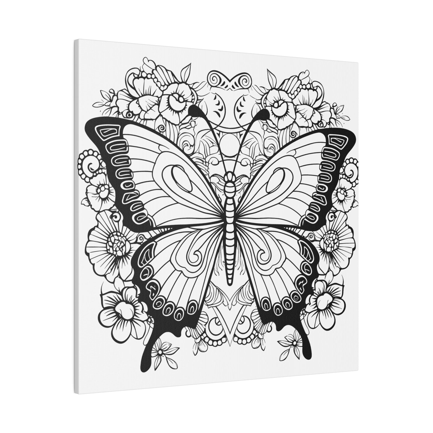 Butterfly Coloring Canvas, Stretched, 0.75"