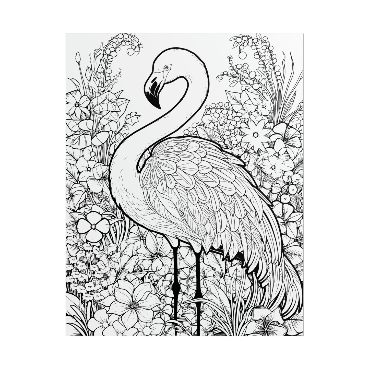 Flamingo Exotic Bird Coloring Art Posters