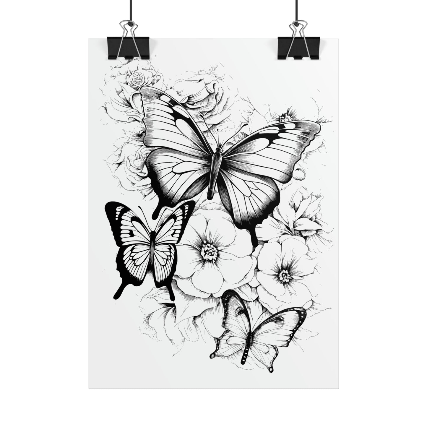 Butterfly Coloring Art Posters