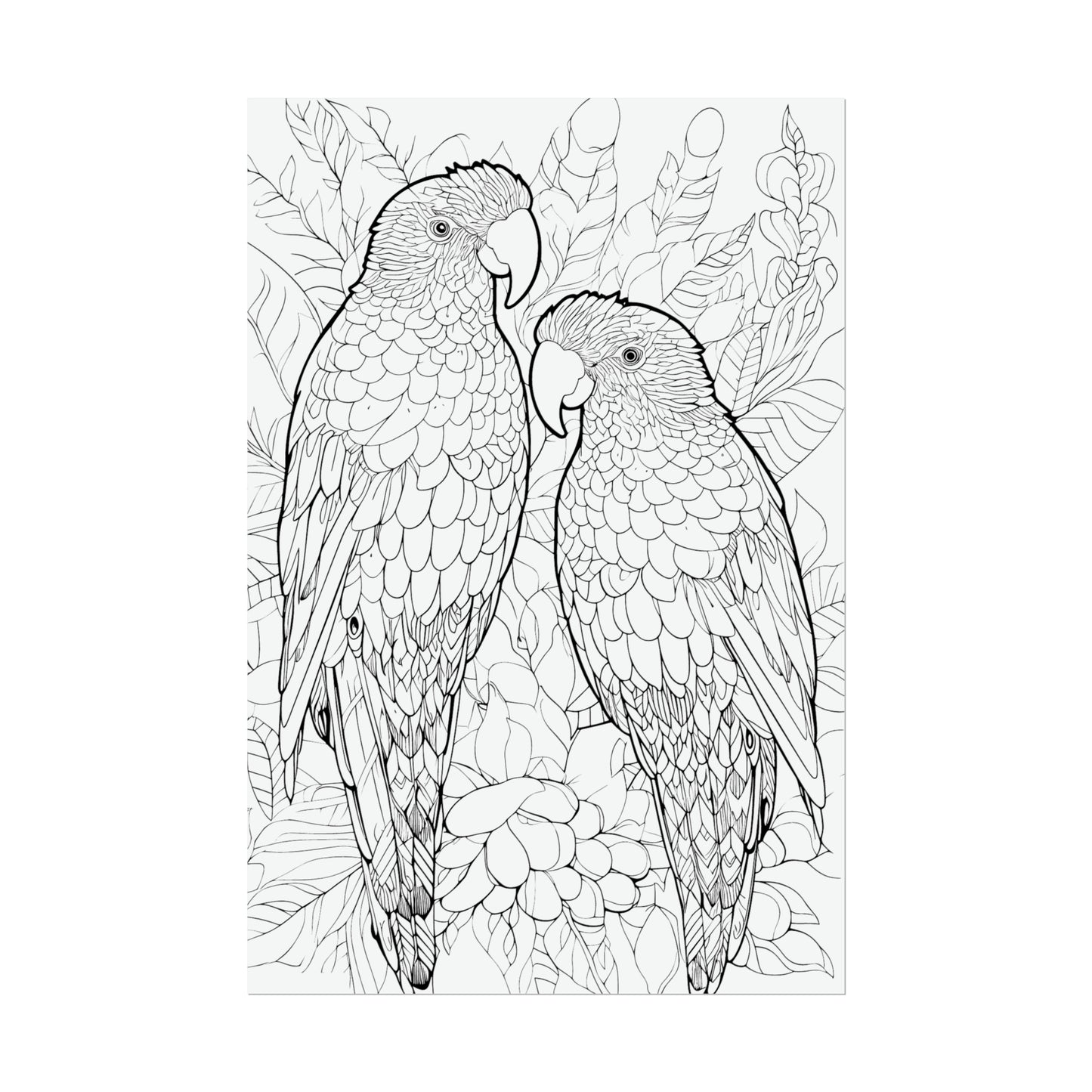 Amazon Parrots Exotic Bird Coloring Art Posters