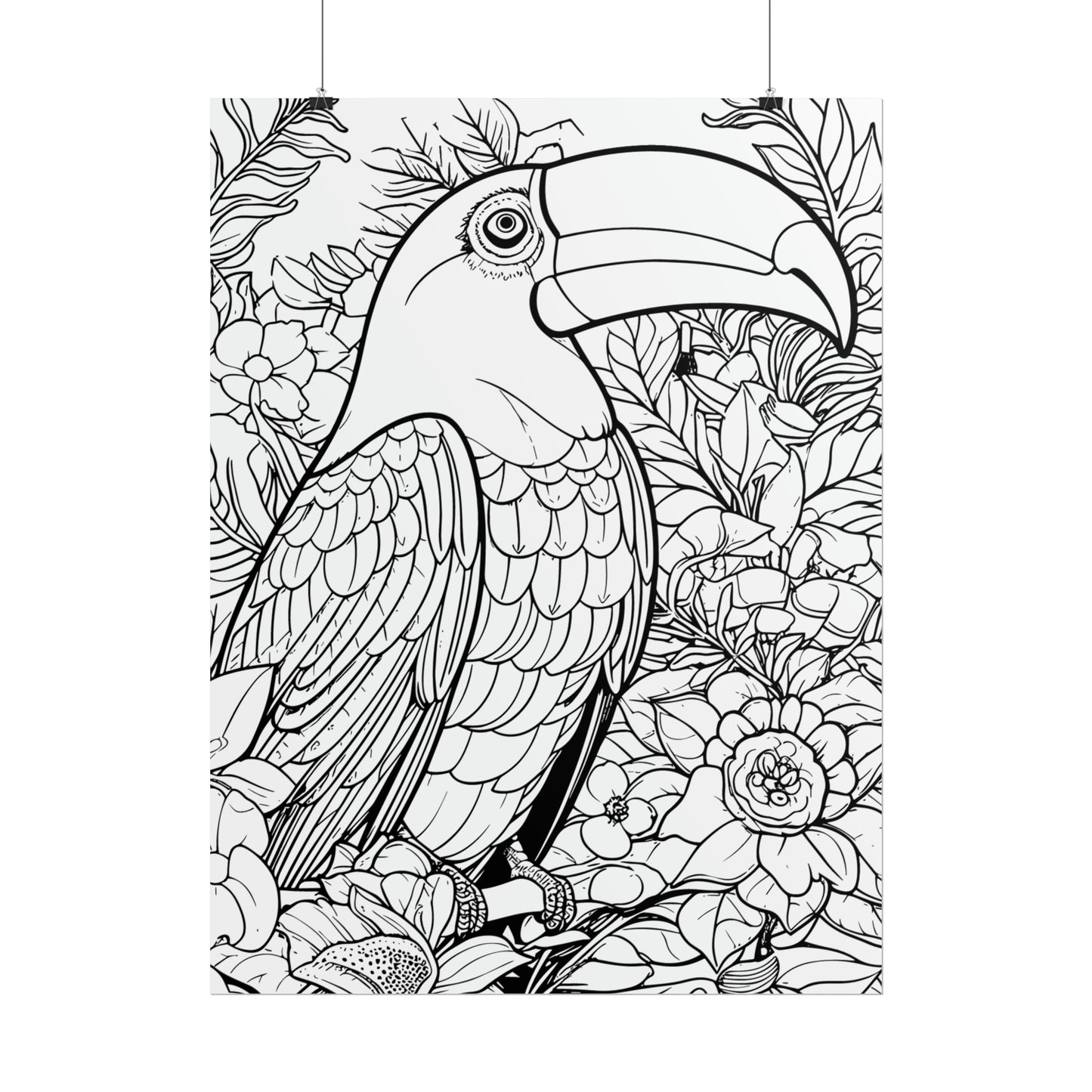 Toucan Exotic Birds Coloring Art Posters