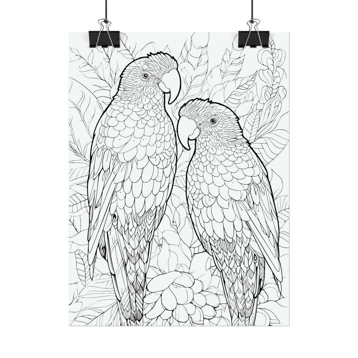 Amazon Parrots Exotic Bird Coloring Art Posters