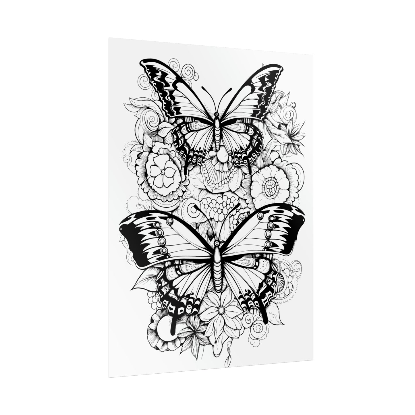 Butterfly Coloring Art Posters