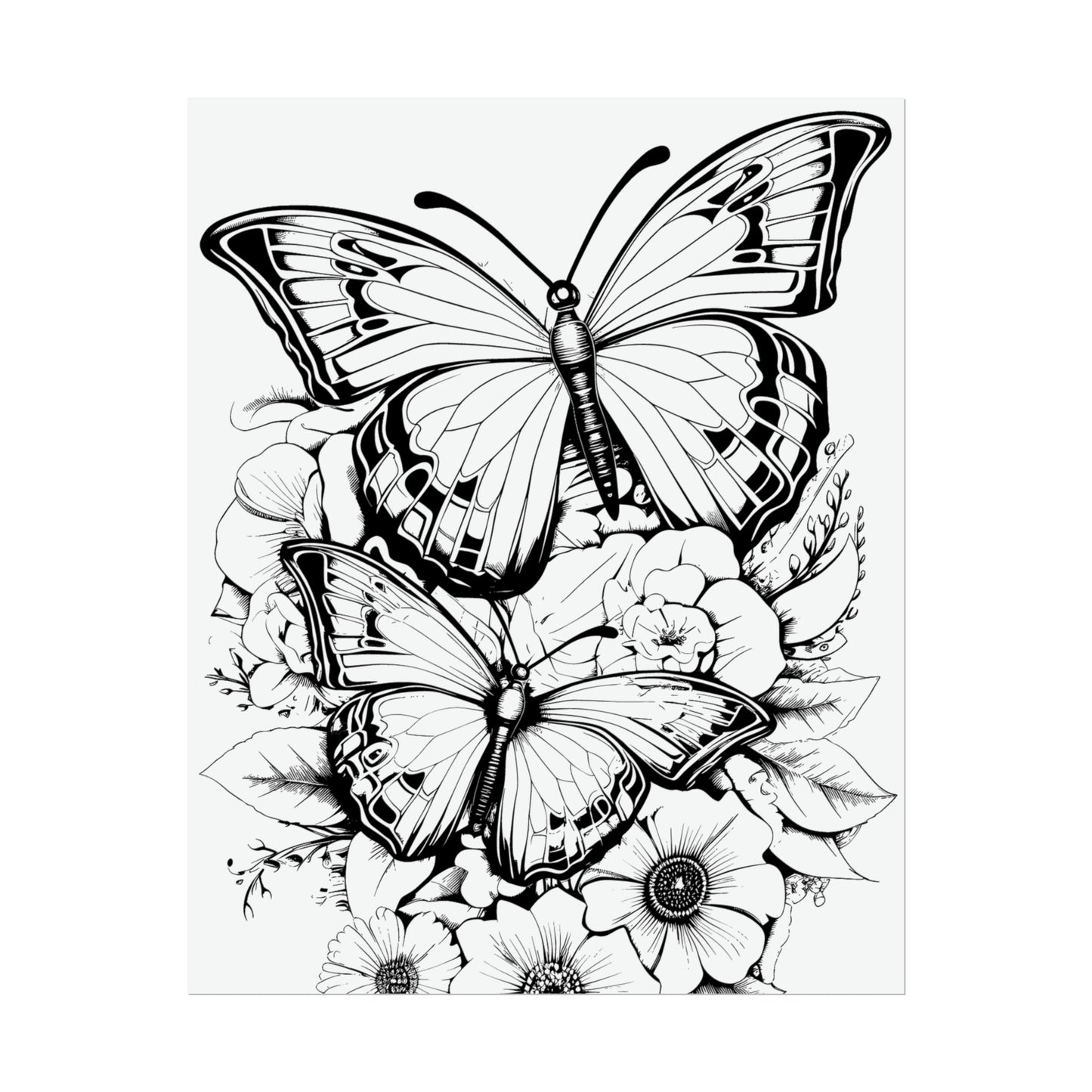 Butterfly Coloring Art Posters