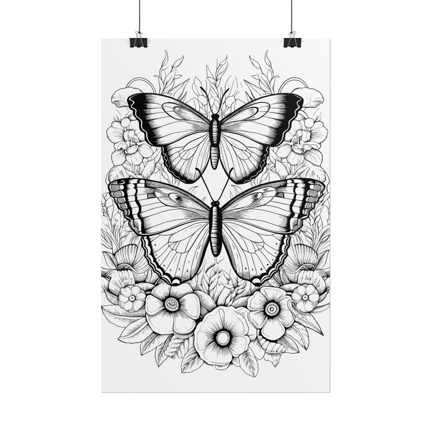 Butterfly Coloring Art Posters