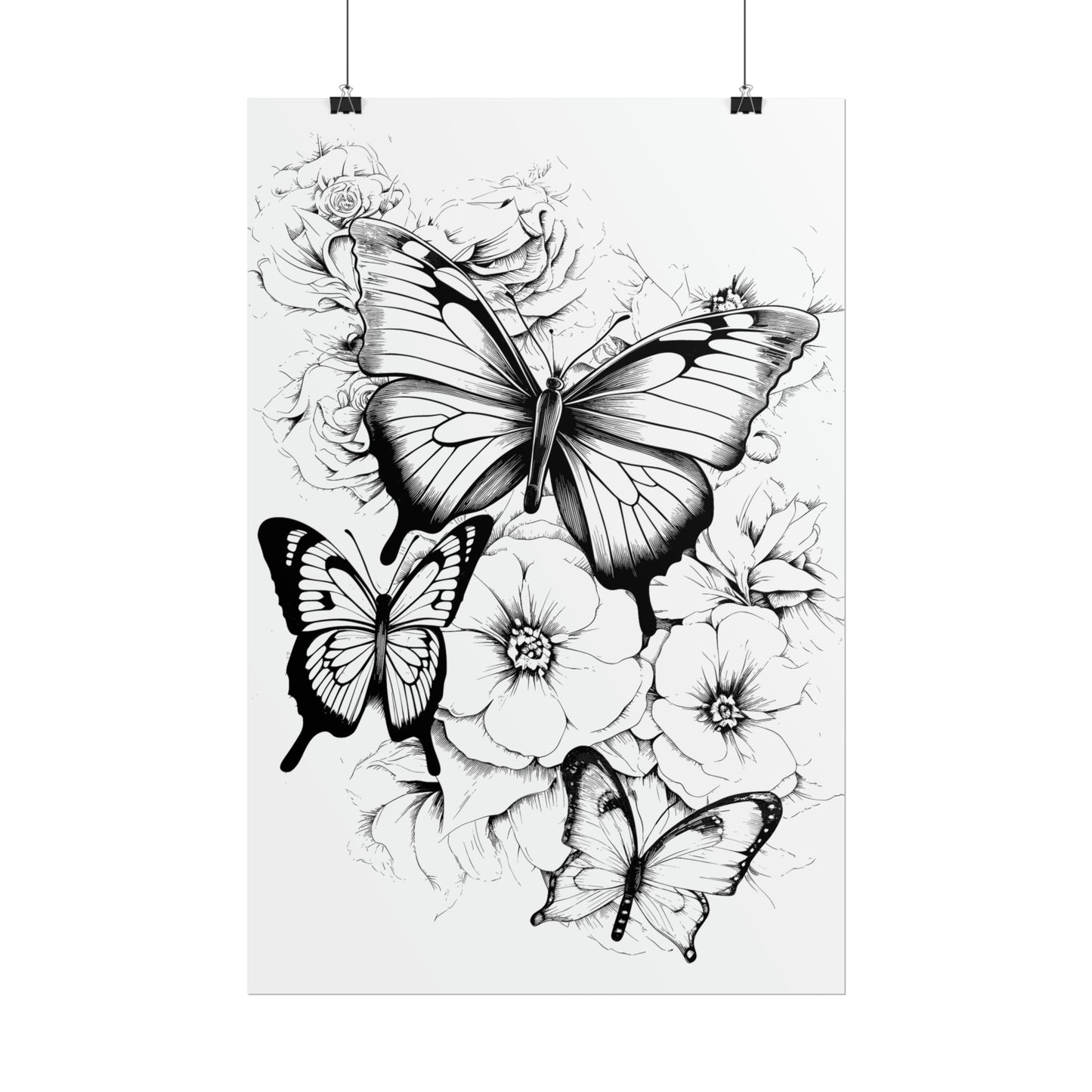 Butterfly Coloring Art Posters