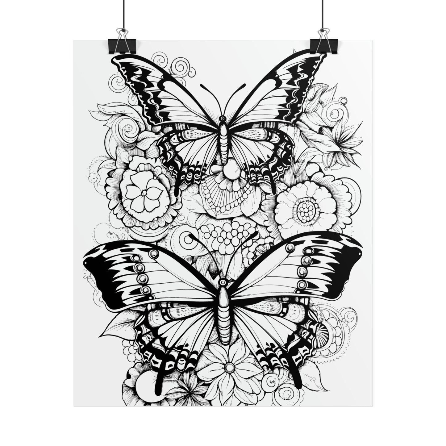 Butterfly Coloring Art Posters