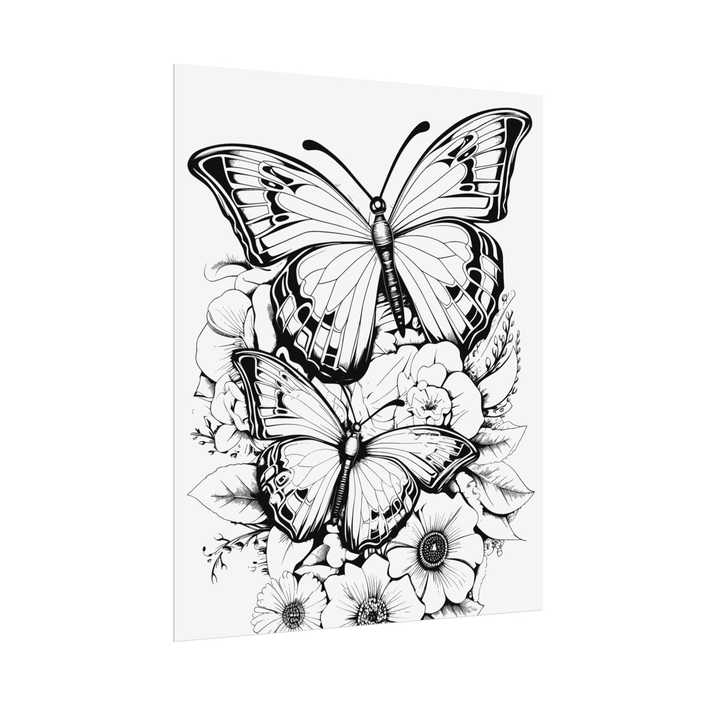 Butterfly Coloring Art Posters