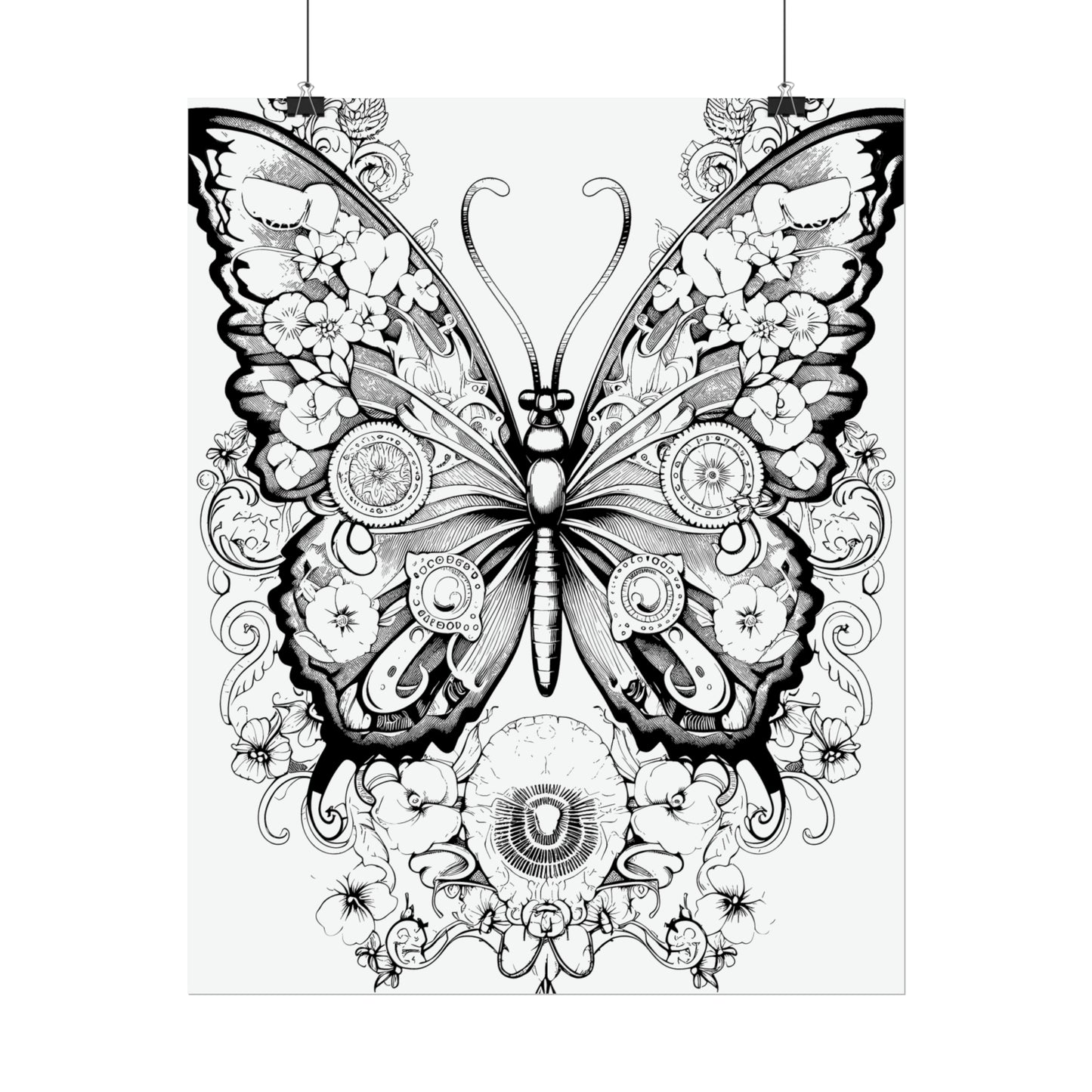 Butterfly Coloring Art Posters