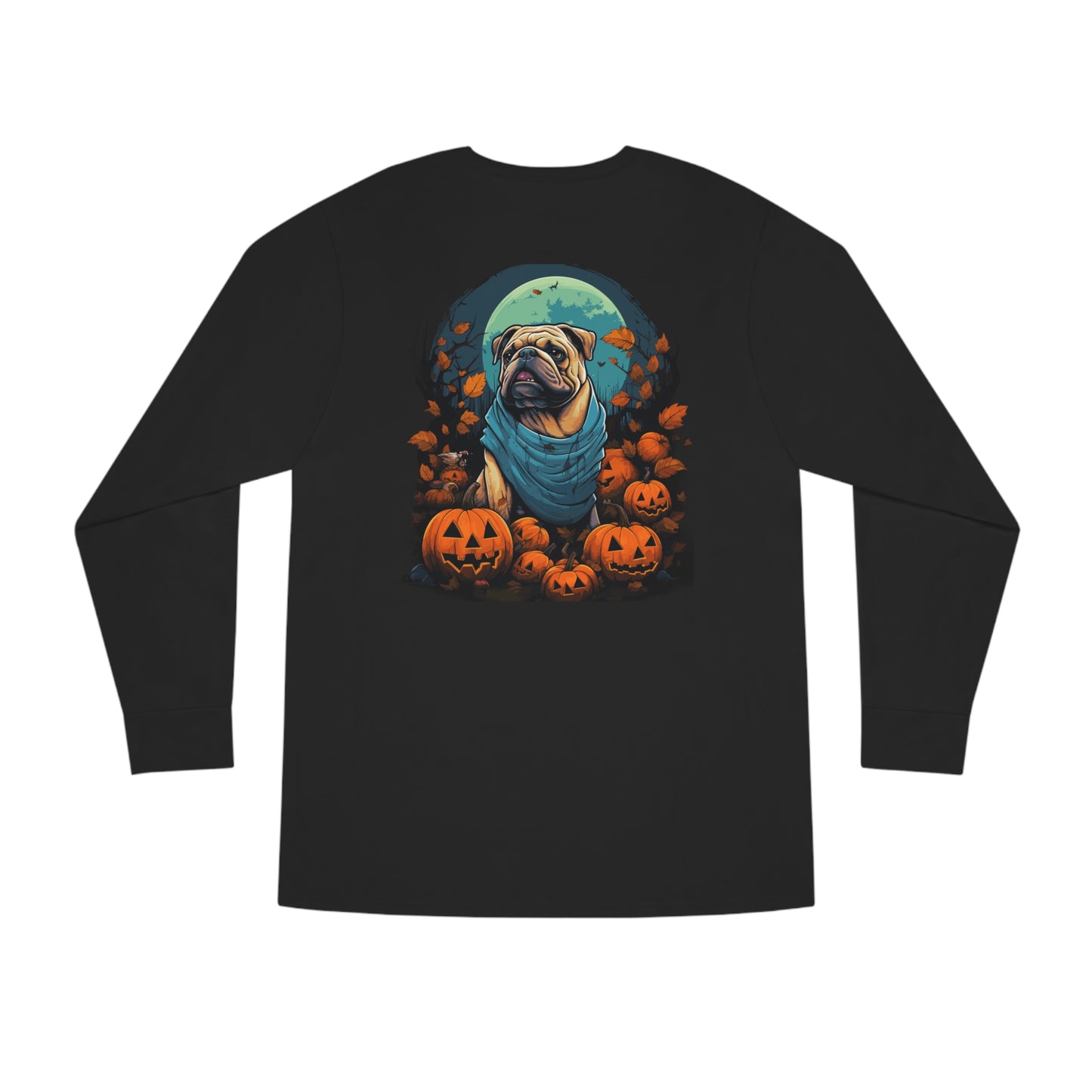 Halloween Bulldog Long Sleeve Crewneck Tee