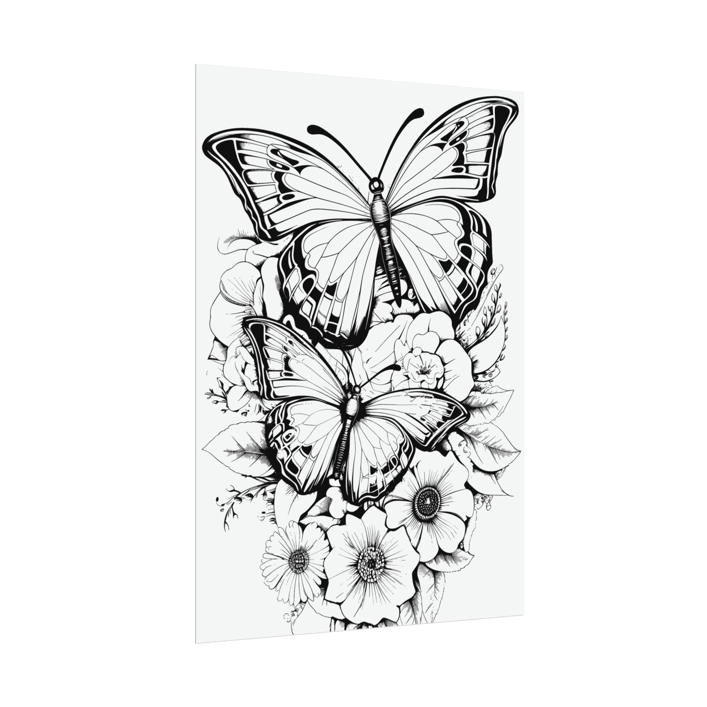 Butterfly Coloring Art Posters